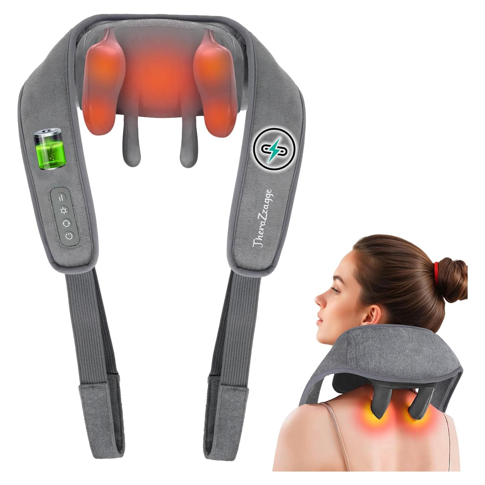 Masajeador de Cuello Inalámbrico THERAZZAGGE 6D con Calor