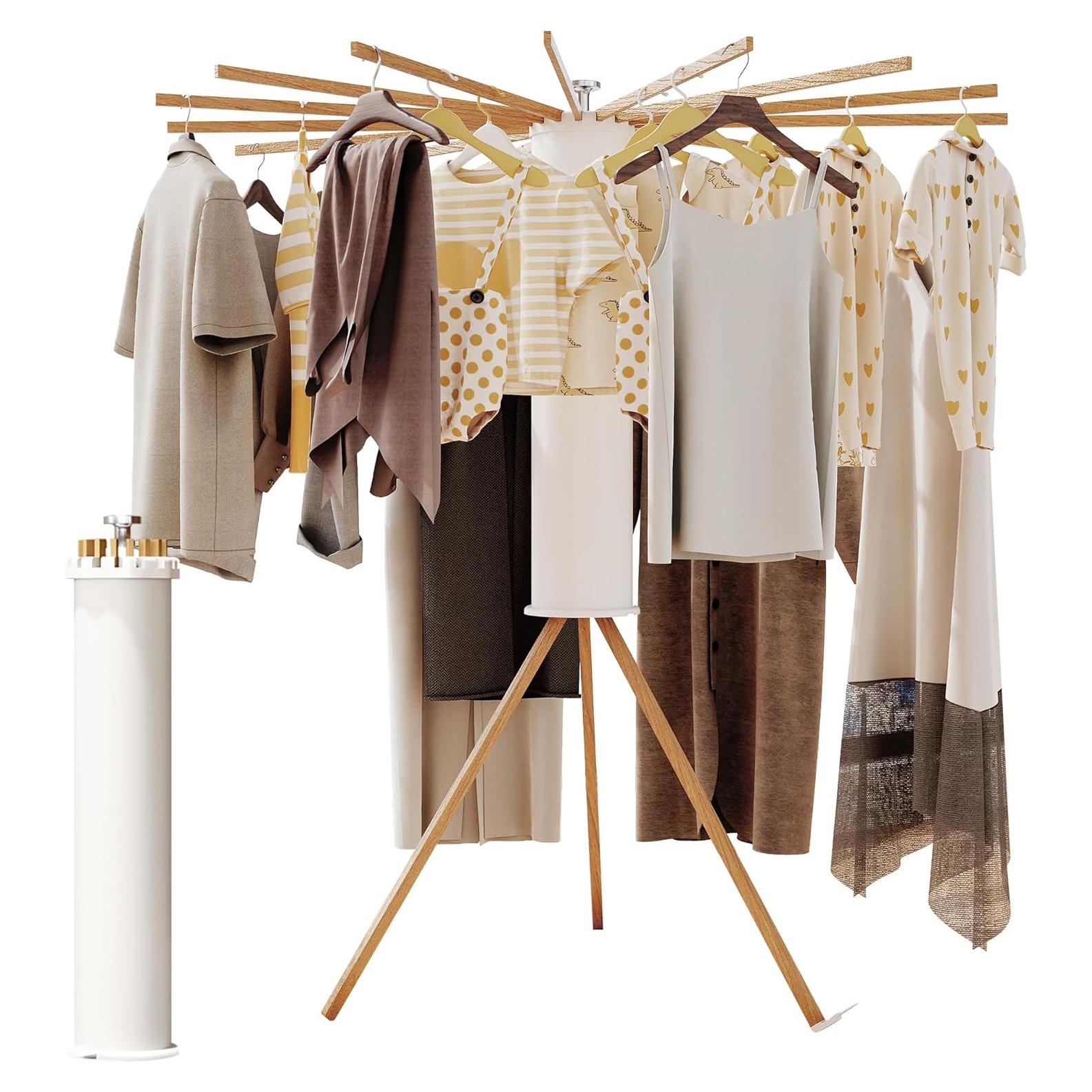 Soporte Plegable para Secar Ropa BOQORAD 16 Postes Madera