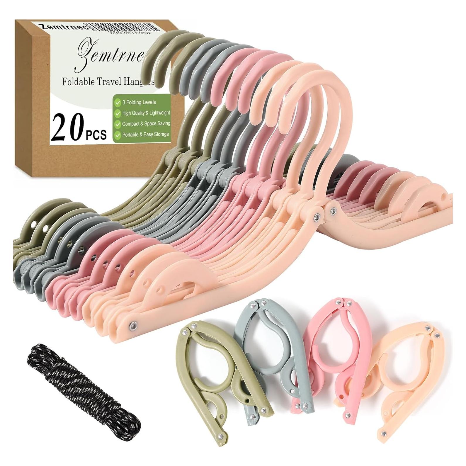 20 Perchas Plegables de Viaje Erinnmy - Antideslizantes y Ligeras