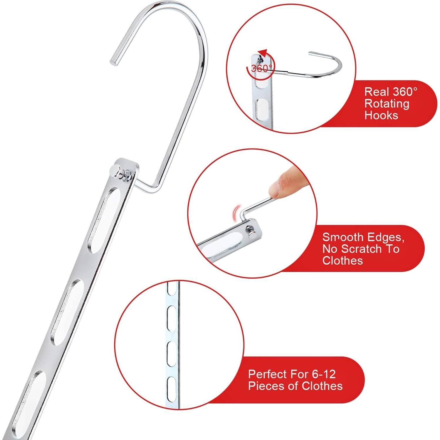 8 Perchas Ahorra Espacio Genérico Plegables Metal 0.57 kg