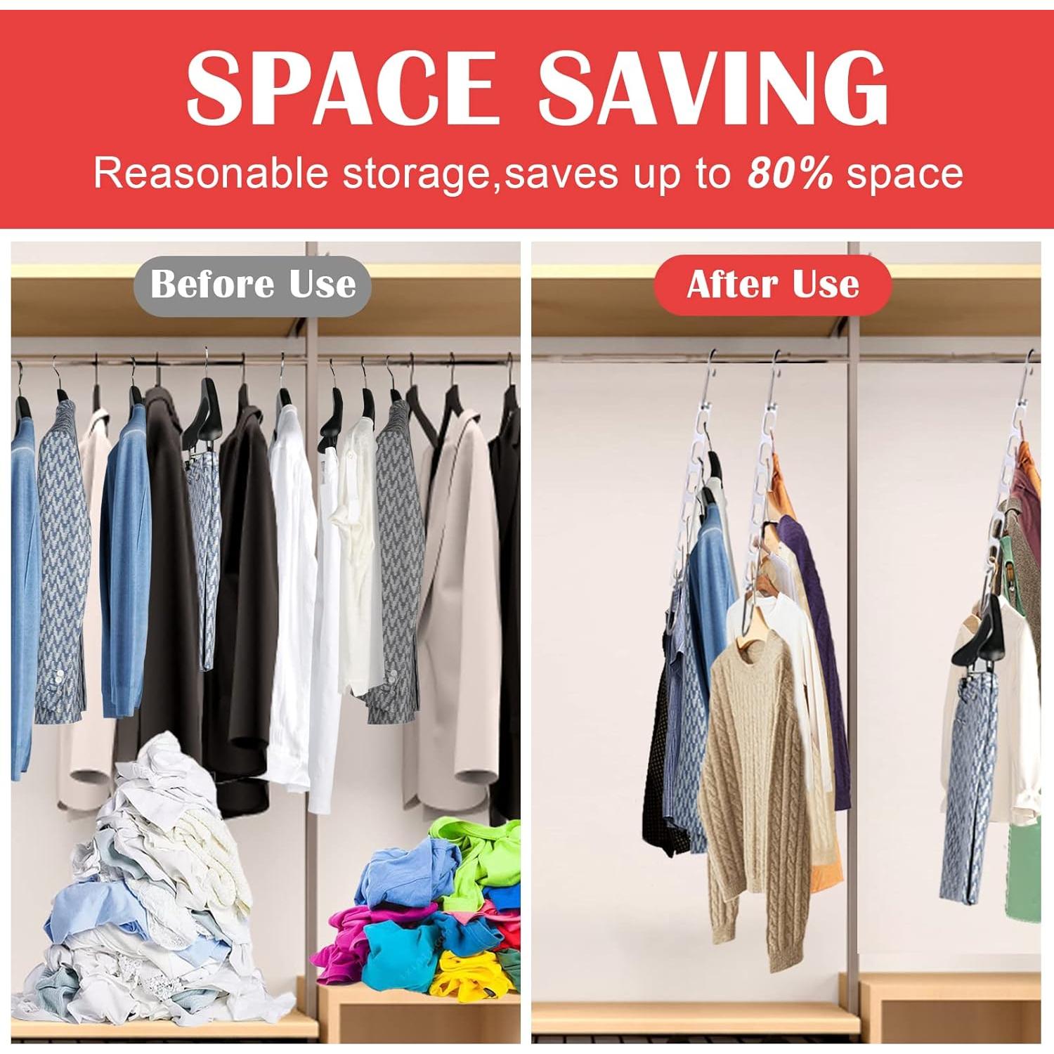 8 Perchas Ahorra Espacio Genérico Plegables Metal 0.57 kg