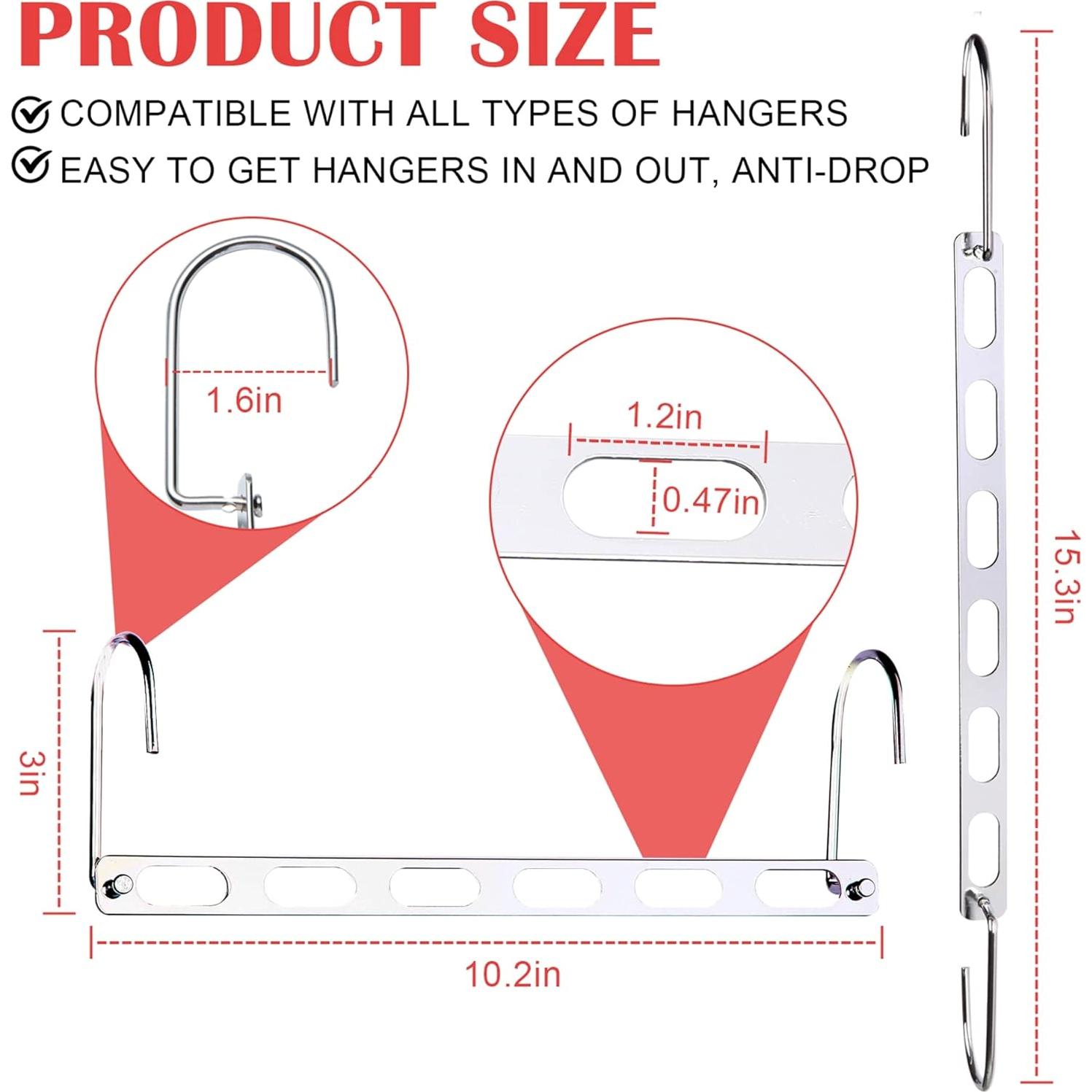 8 Perchas Ahorra Espacio Genérico Plegables Metal 0.57 kg
