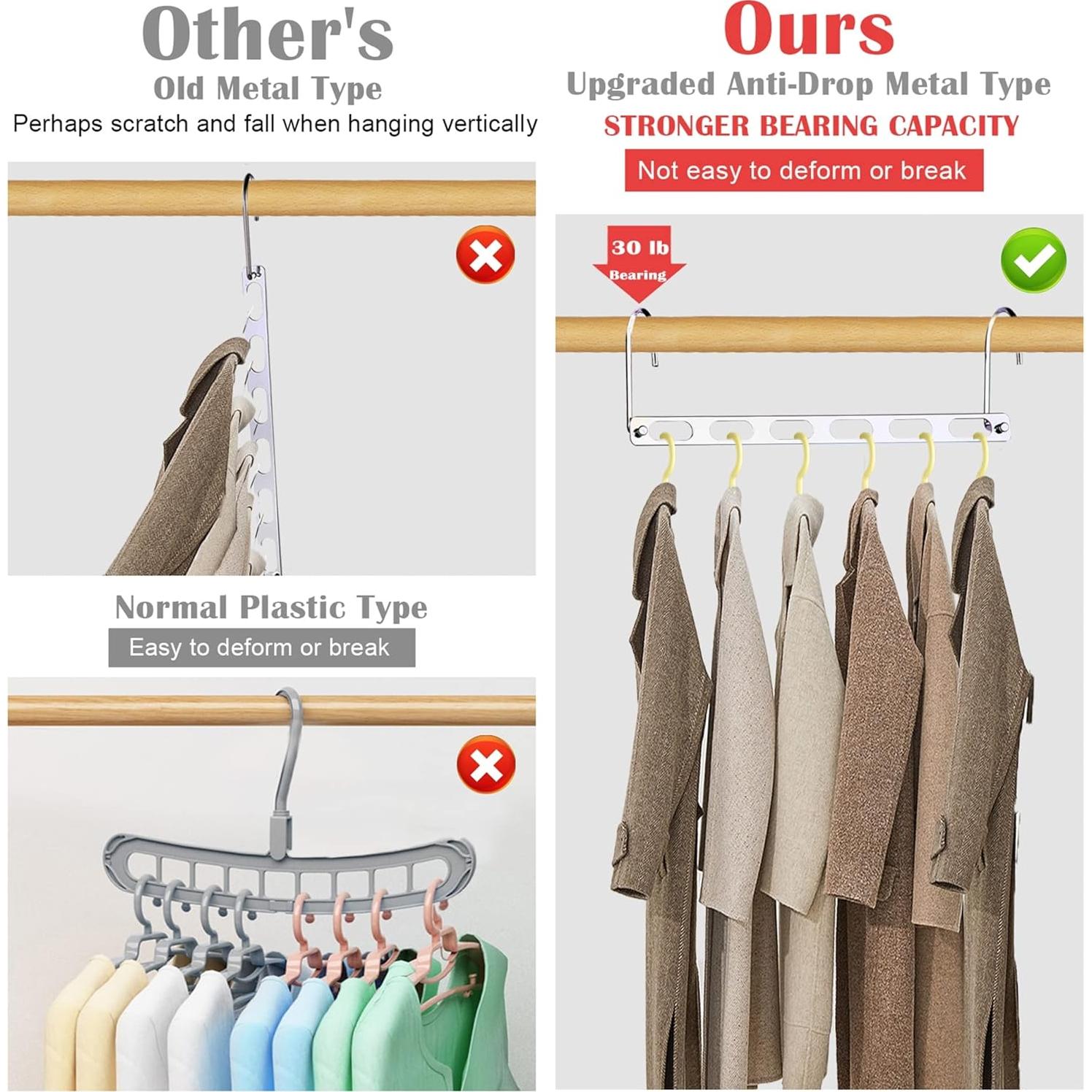 8 Perchas Ahorra Espacio Genérico Plegables Metal 0.57 kg