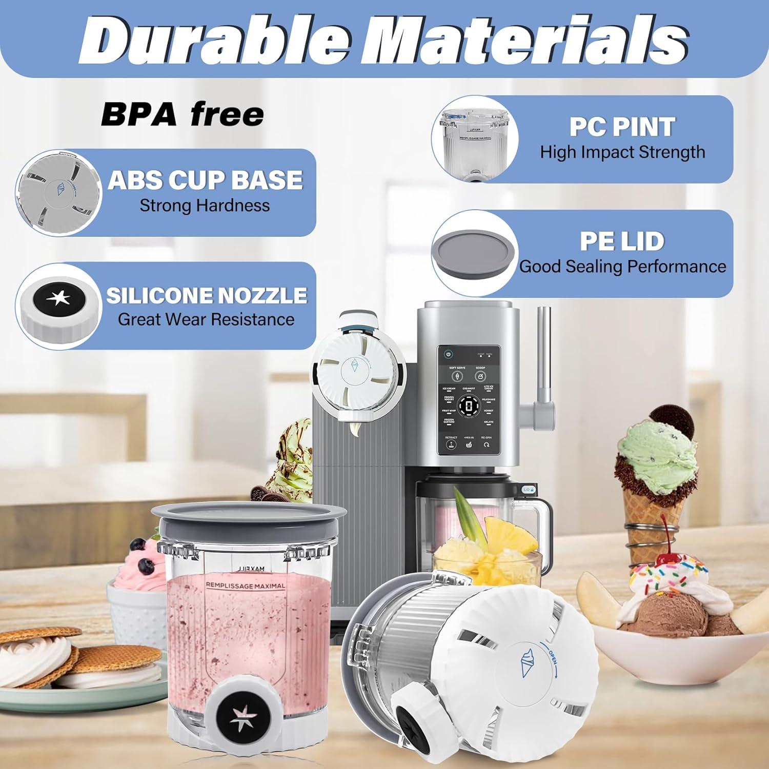 Recipientes de Reemplazo NANOBABY para Ninja Creami Swirl 16oz - Paquete de 4