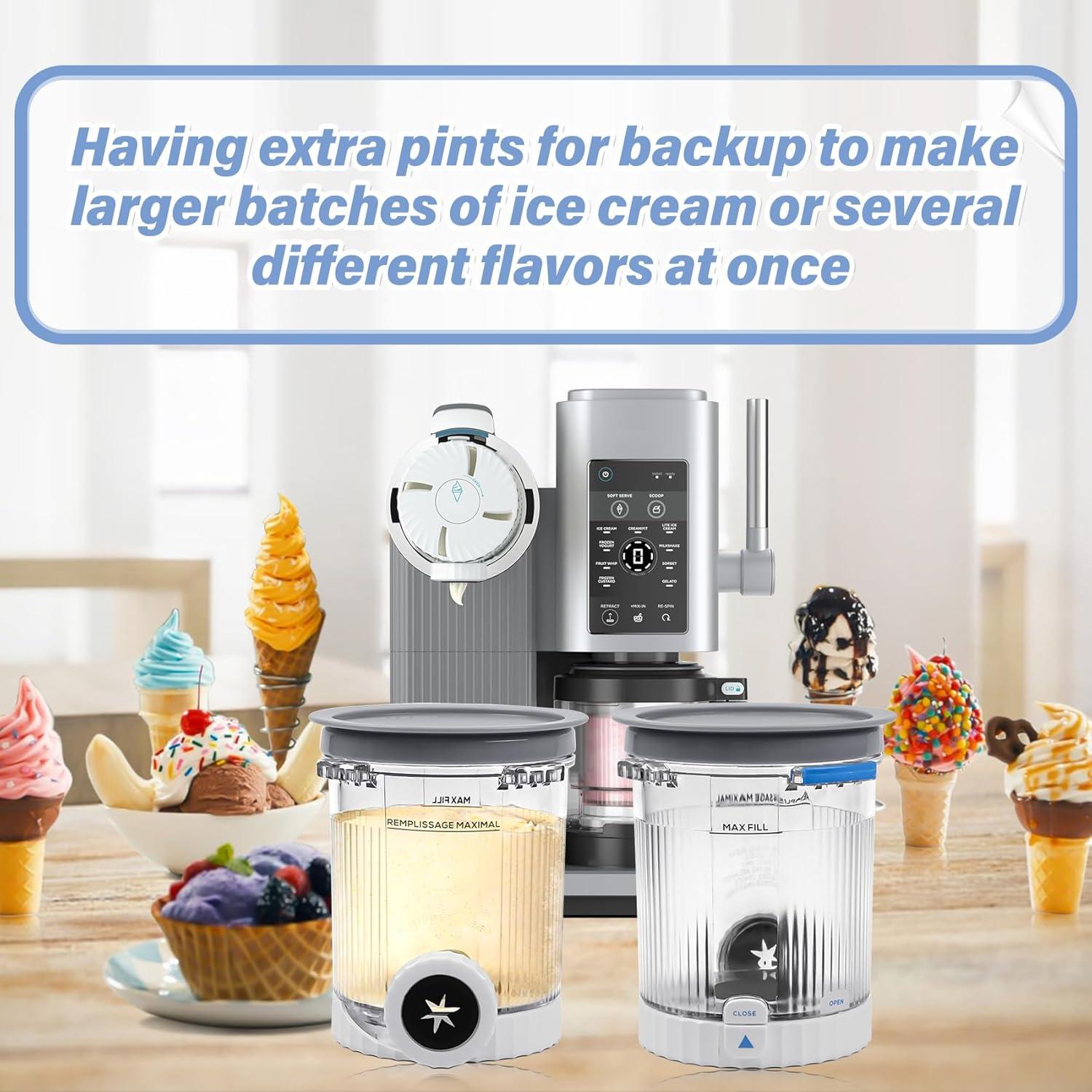 Recipientes de Reemplazo NANOBABY para Ninja Creami Swirl 16oz - Paquete de 4