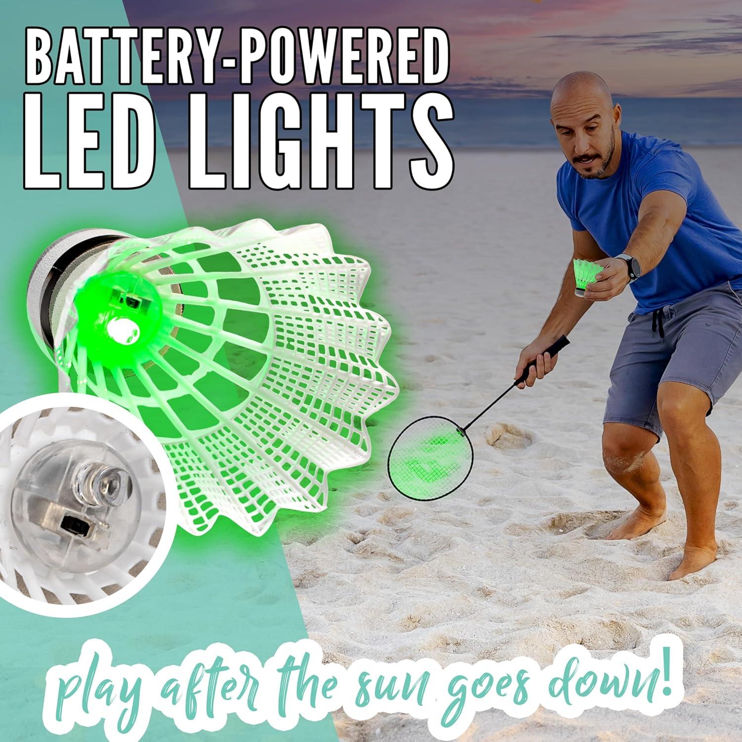 Conjunto de Raquetas de Bádminton Franklin Sports LED 2 Jugadores