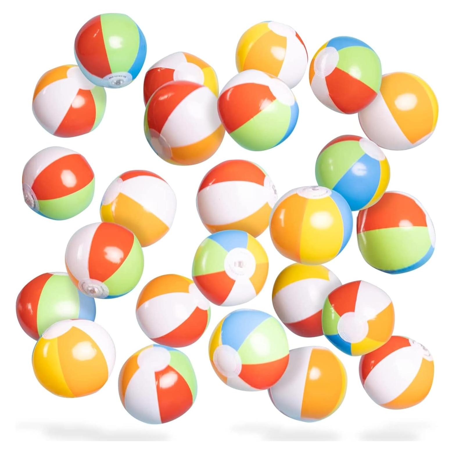 Top Race Paquete de 25 Mini Pelotas de Playa 15 cm Arcoíris