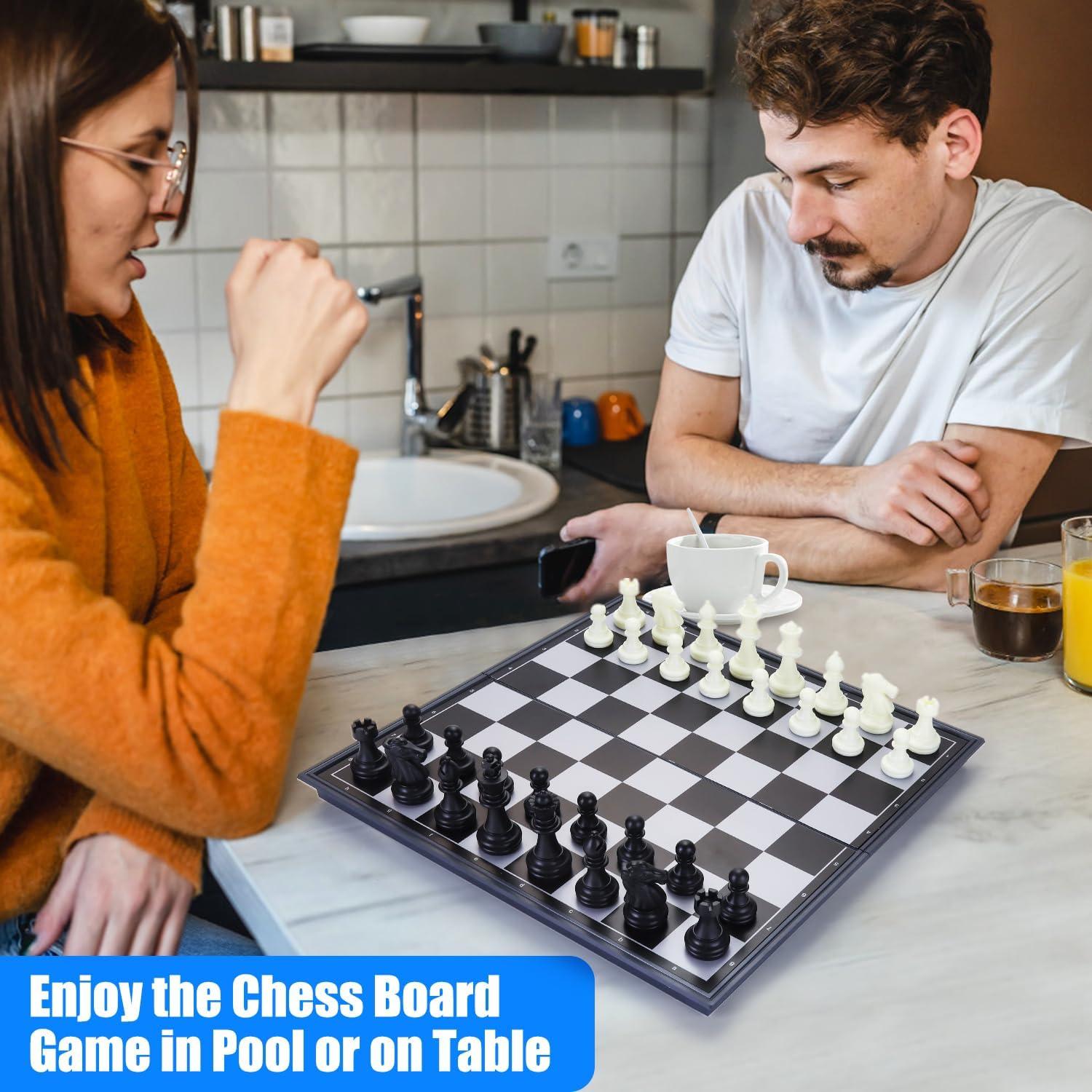 Mesa de Juego Flotante Mostop para Piscina con Ajedrez y Cartas