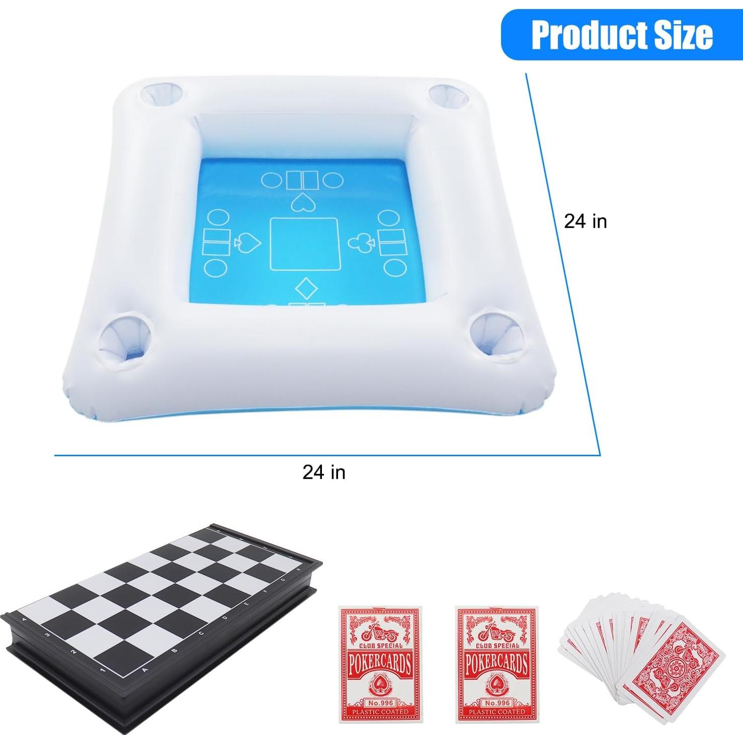 Mesa de Juego Flotante Mostop para Piscina con Ajedrez y Cartas