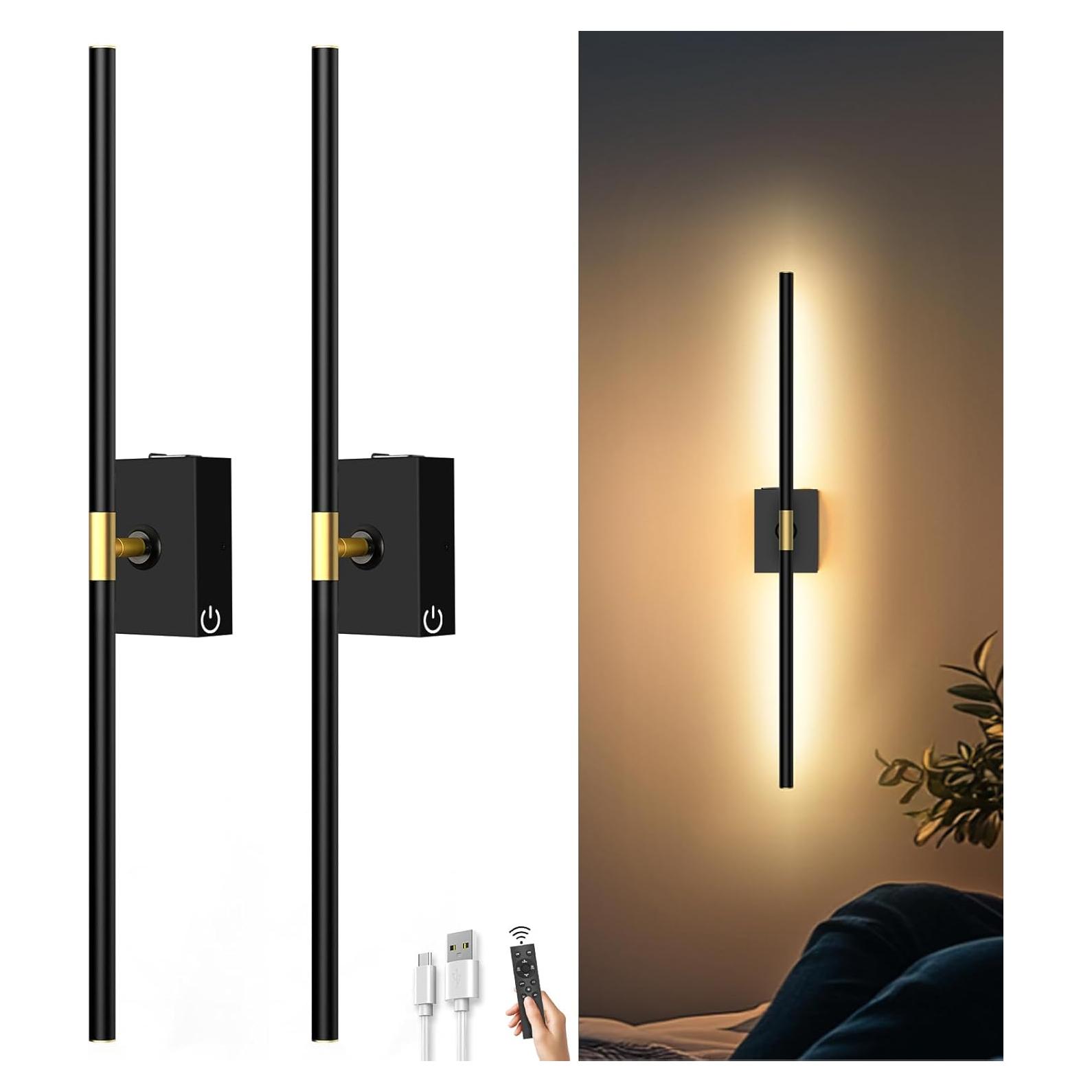 Juego de 2 Apliques de Pared Recargables iThird 80cm Negro