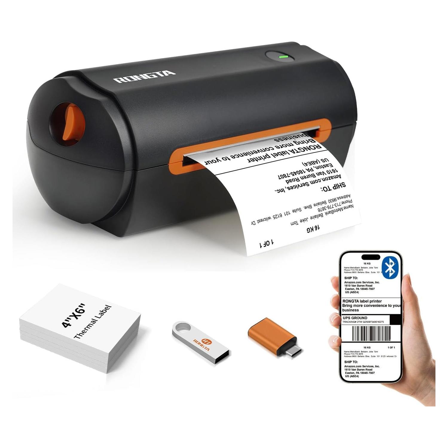 Impresora Térmica de Etiquetas Rongta RP420 Bluetooth 4x6