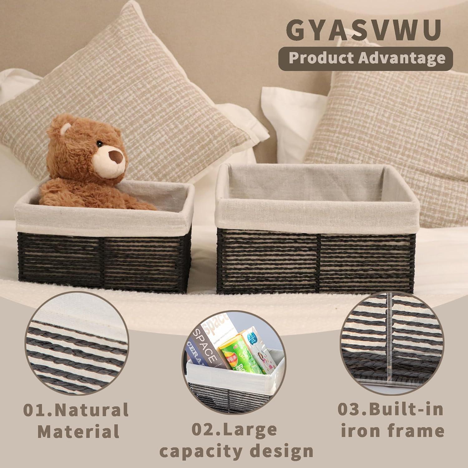 Cesta de Almacenamiento Rectangular GYASVWU - Negro Pequeño