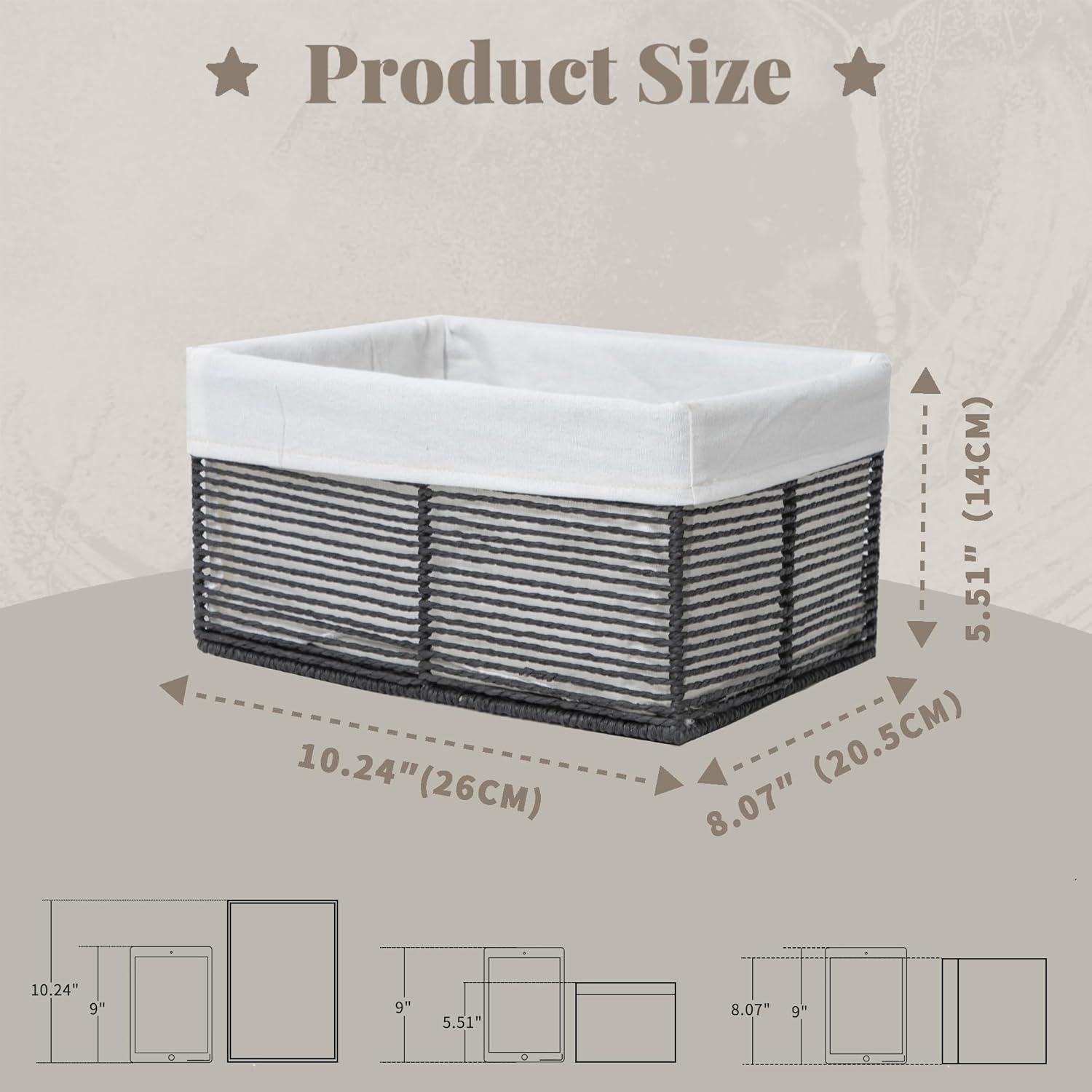 Cesta de Almacenamiento Rectangular GYASVWU - Negro Pequeño