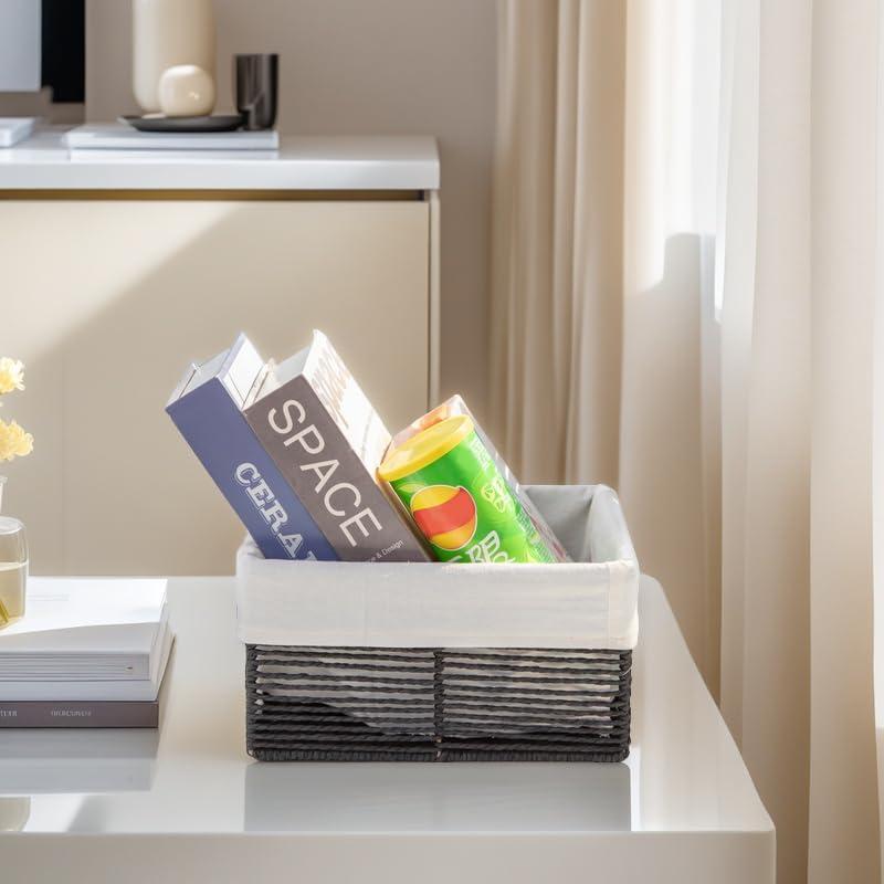 Cesta de Almacenamiento Rectangular GYASVWU - Negro Pequeño