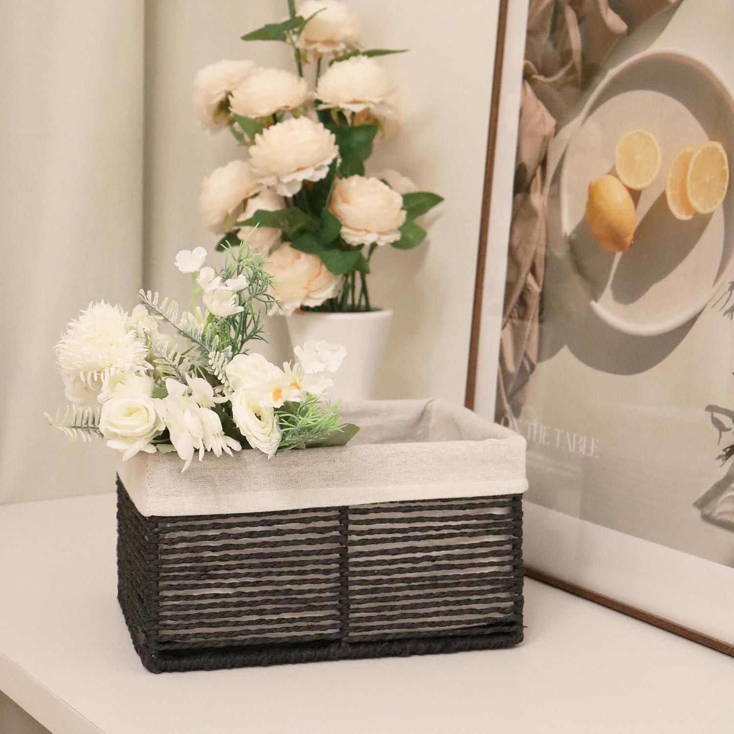 Cesta de Almacenamiento Rectangular GYASVWU - Negro Pequeño