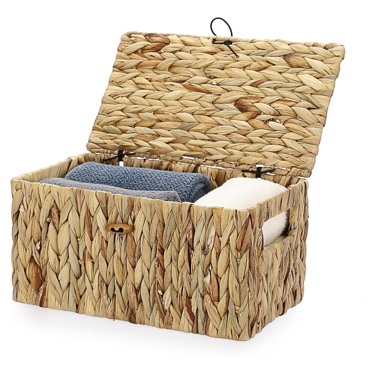 Cesta de Mimbre Hipiwe Mediana con Tapa - Almacenamiento Natural