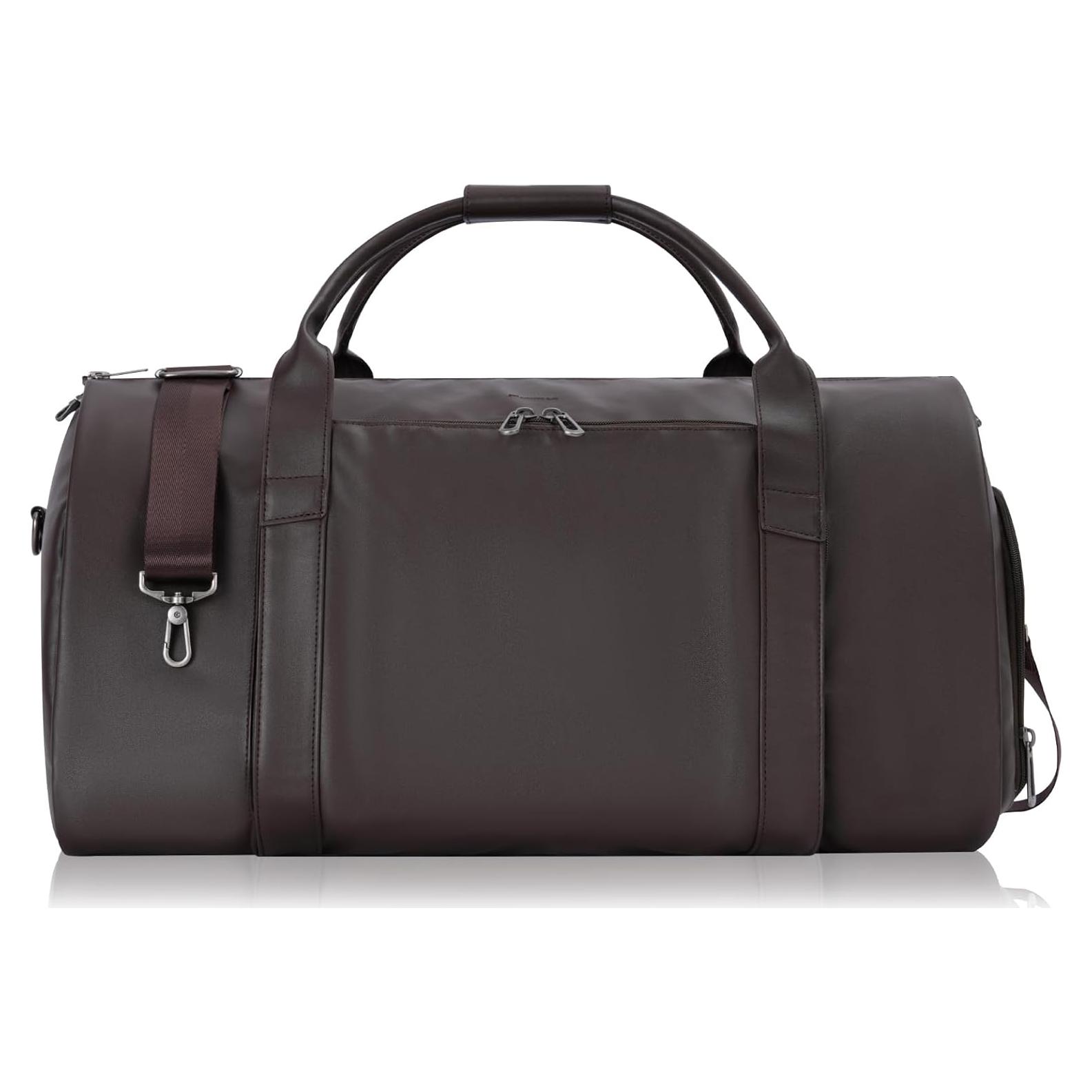 Bolsa de Piel Modoker 2-en-1 para Viaje y Traje - Marrón