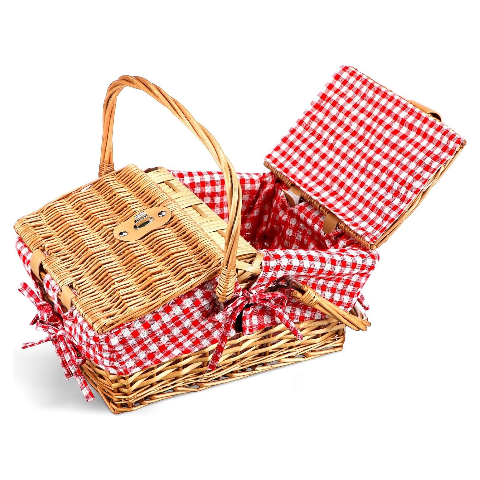 Cesta de Picnic de Mimbre Tiangrid para 2 Personas 42.9x34cm