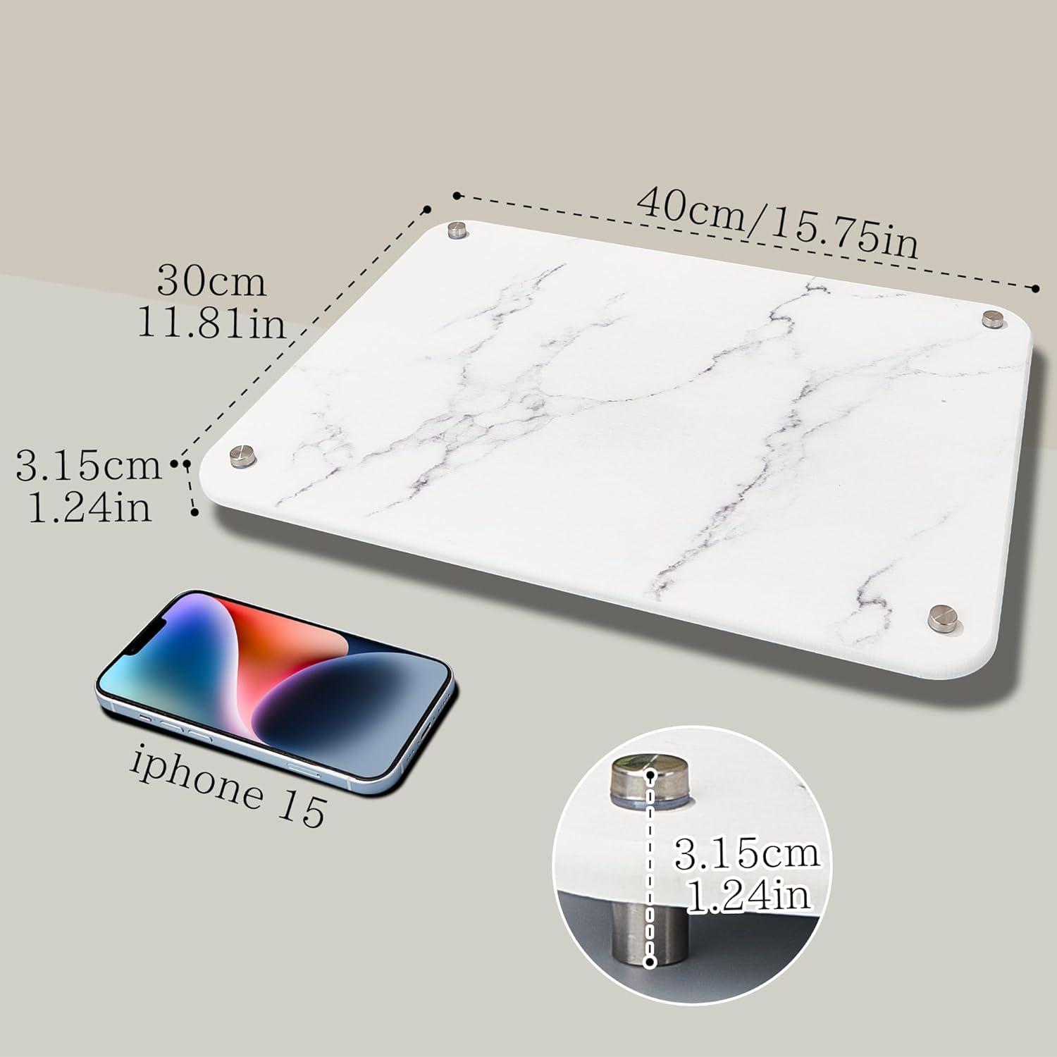 Alfombrilla de Secado Rápido Amviner de Diatomita 40x30cm Mármol