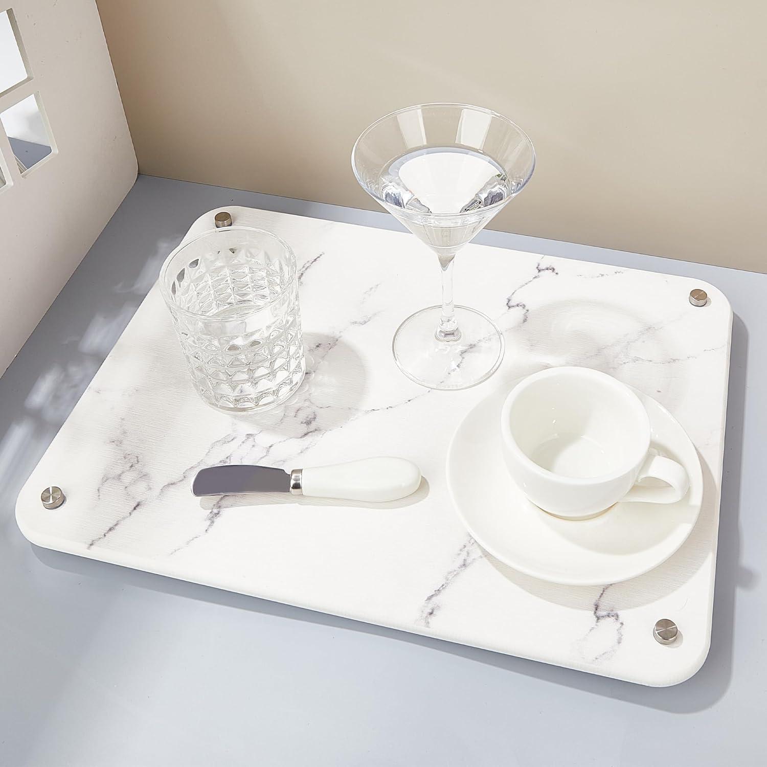 Alfombrilla de Secado Rápido Amviner de Diatomita 40x30cm Mármol