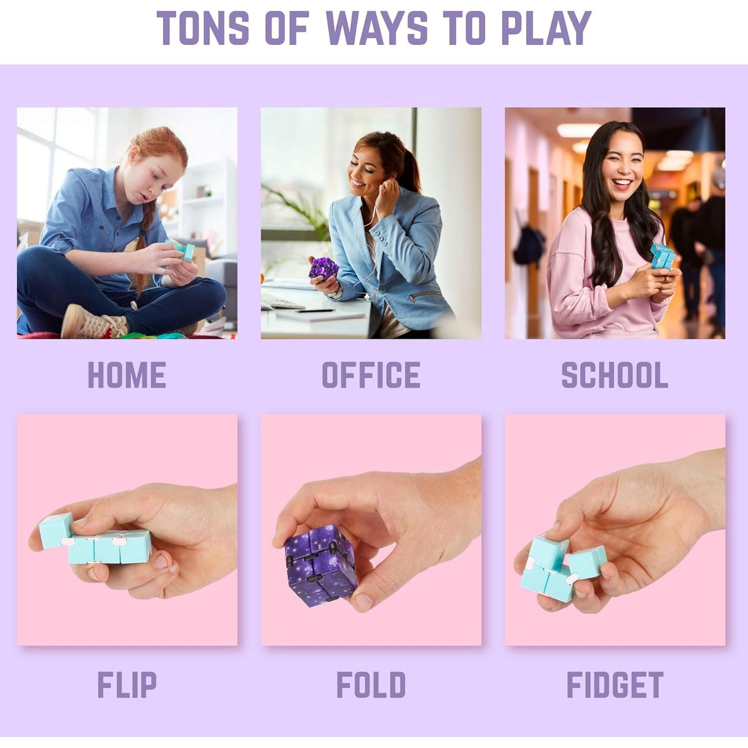 Cubo Infinito BUNMO Antiestrés Paquete de 2 - Juguetes