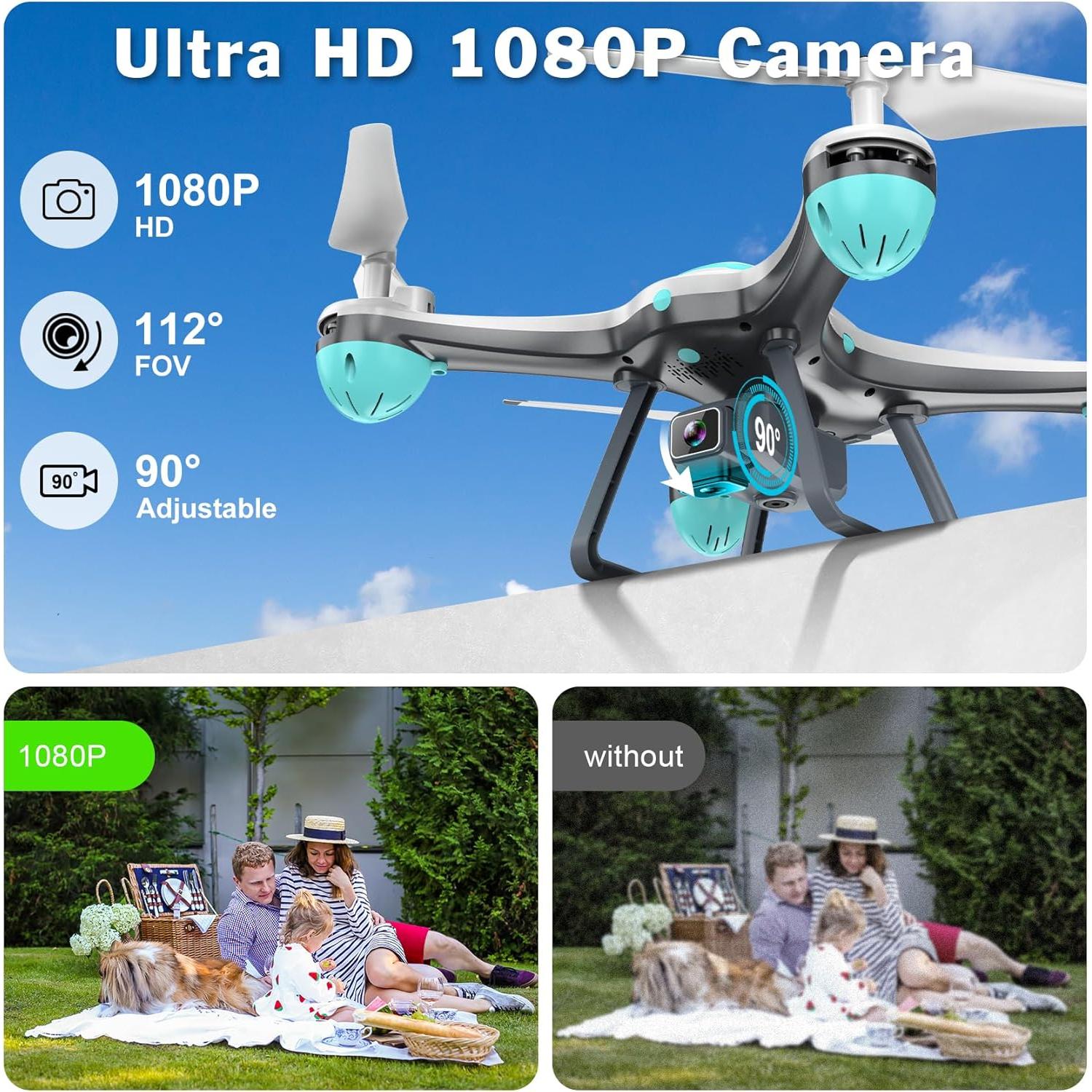 Drone Hiturbo JY013 con cámara HD 1080P y 2 baterías