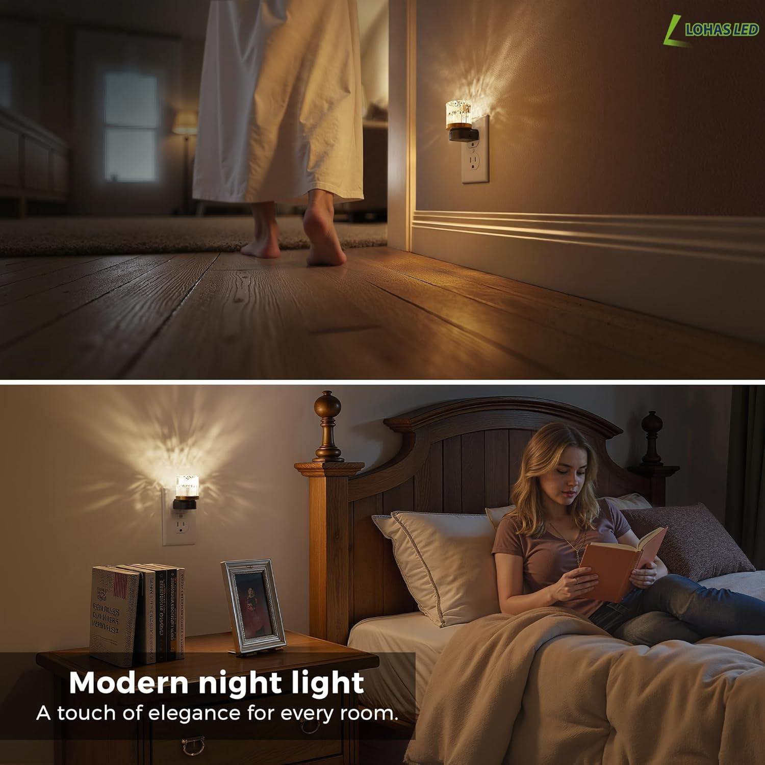 Luz Nocturna LED LOHAS 2 Paquete 3000K Sensor Automático