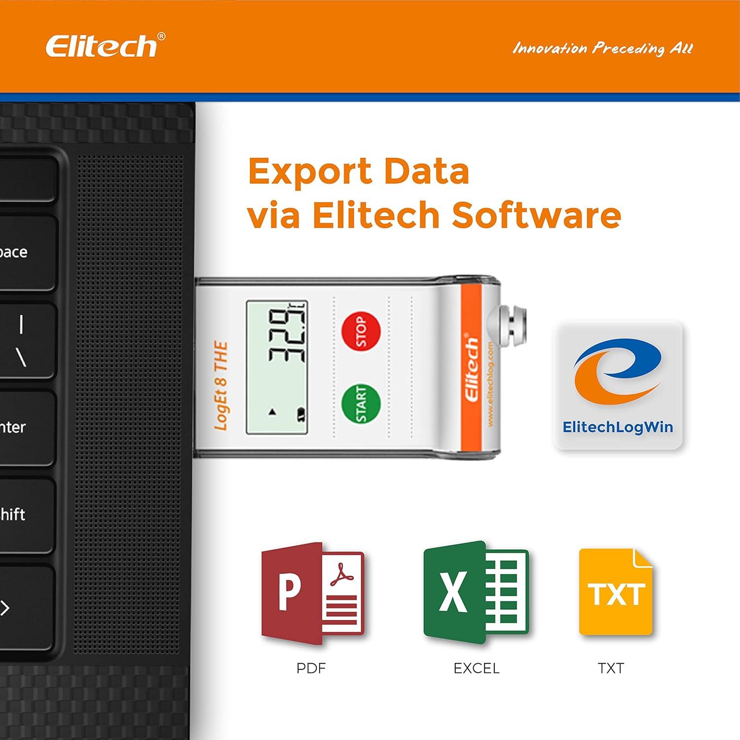 Registrador de Datos Elitech LogEt 8 THE Temperatura y Humedad