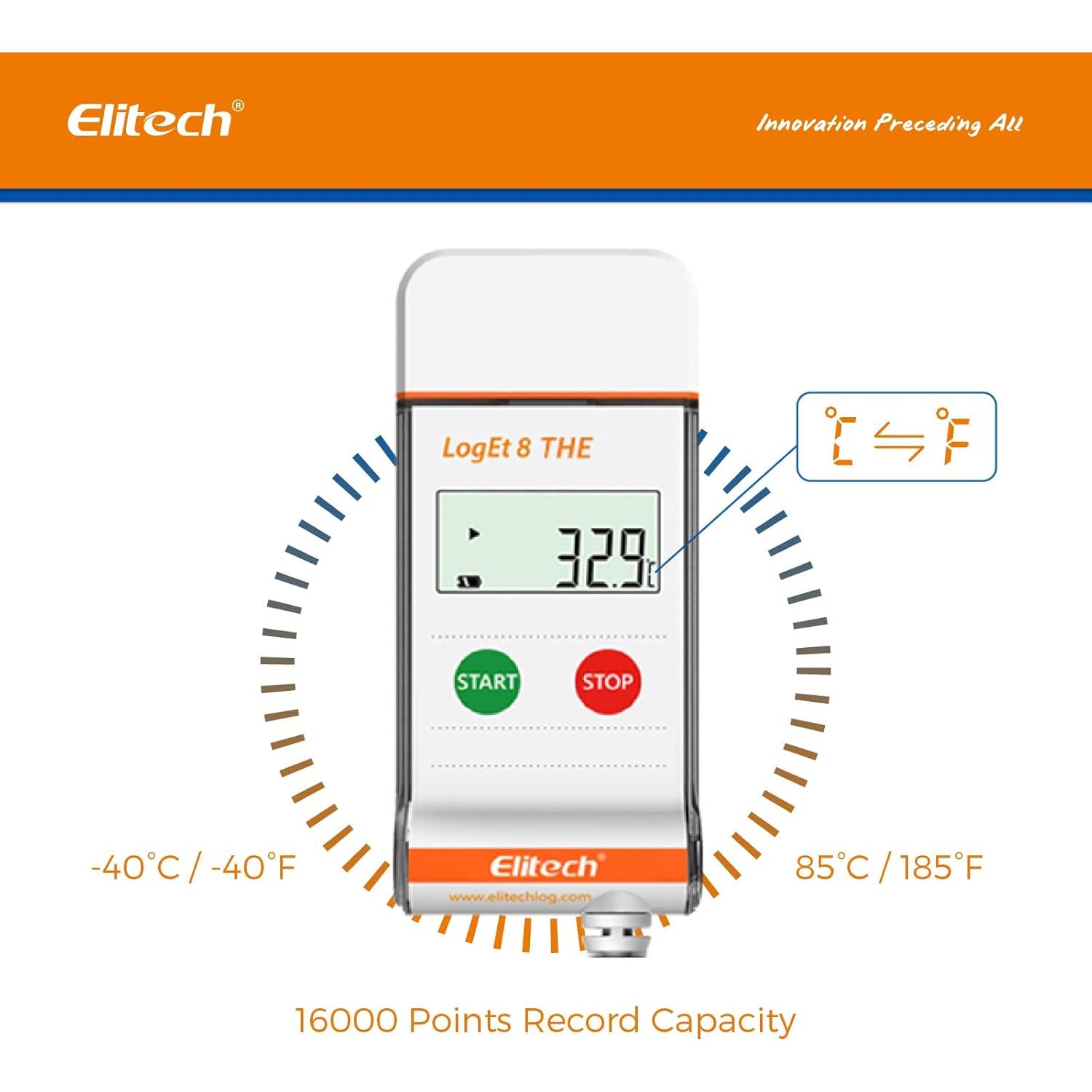 Registrador de Datos Elitech LogEt 8 THE Temperatura y Humedad