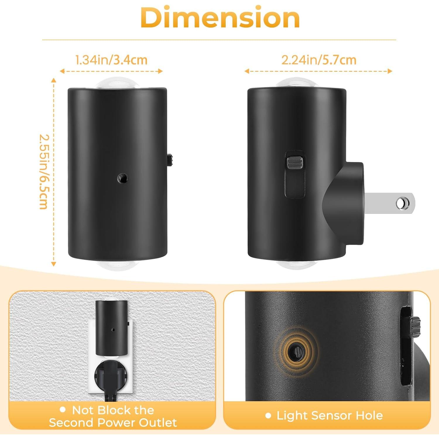 Luces Nocturnas LED Tsexes Regulables 0-200LM 3000K Paquete de 4