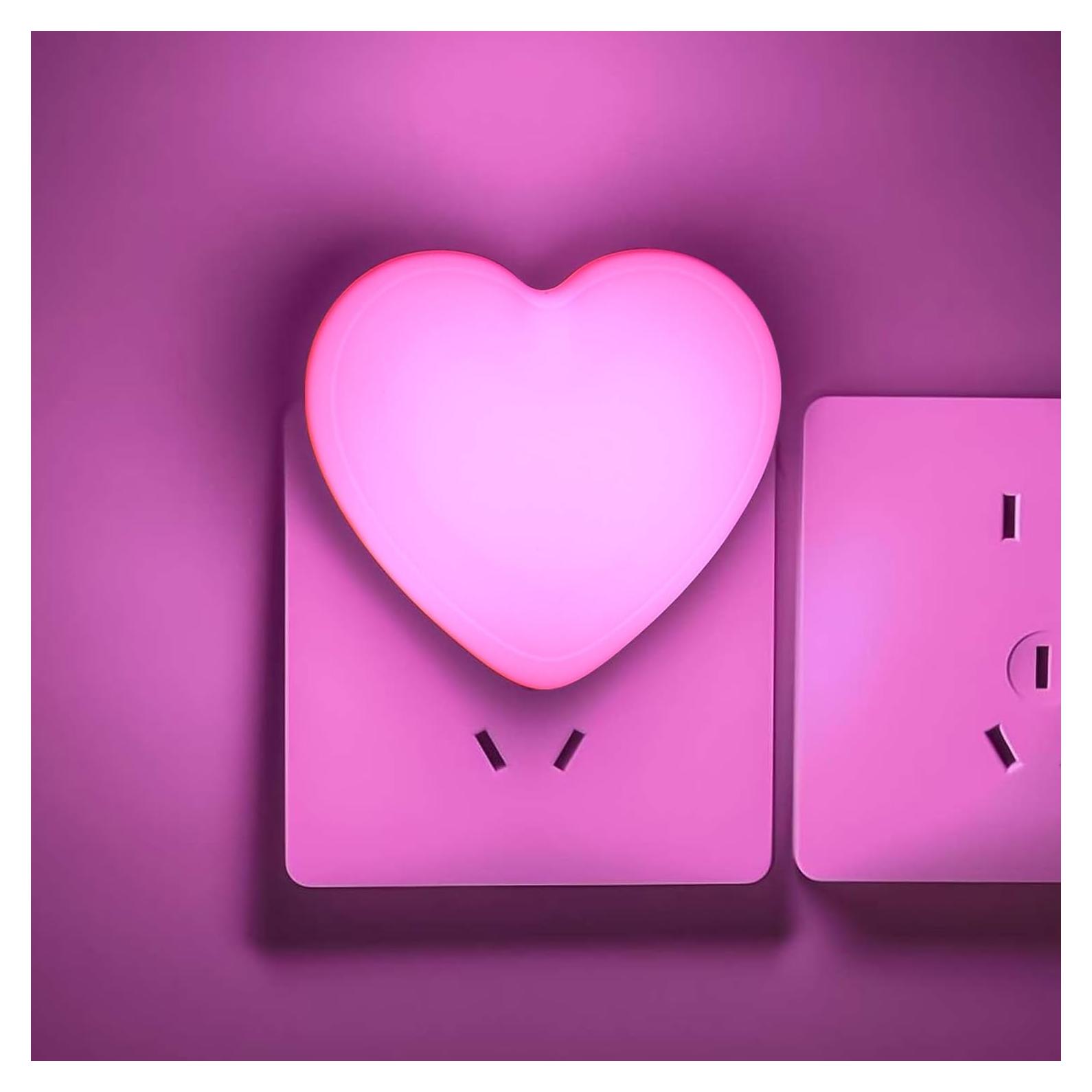 Lámpara Nocturna LED INZU Corazón Rosa con Sensor Automático