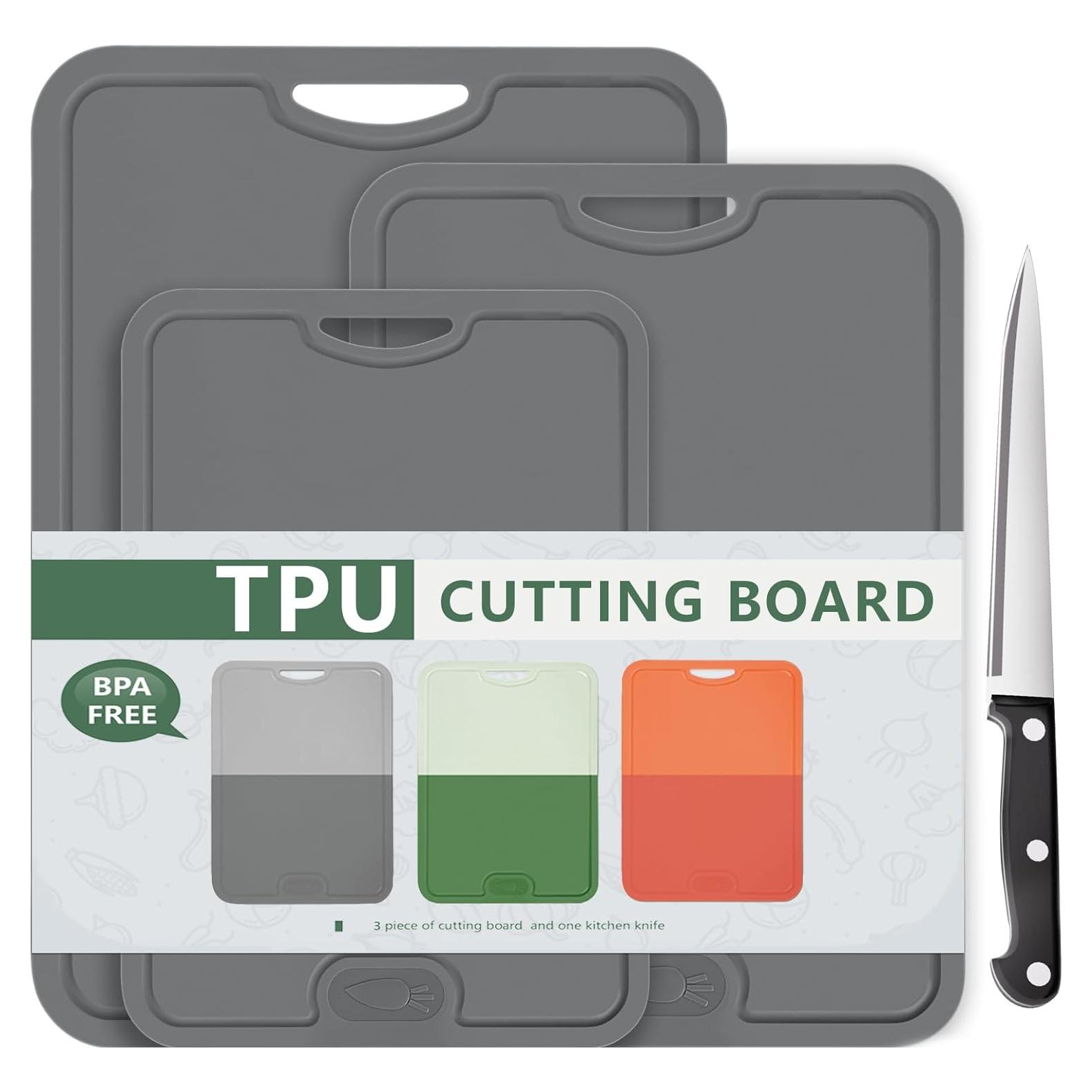 Juego de Tablas de Cortar Flexibles Gintan con Cuchillo - TPU Libre de BPA