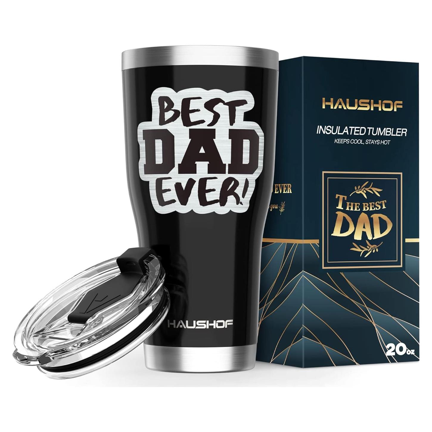 Vaso de Acero Inoxidable 20oz HAUSHOF - Mejor Papá Negro