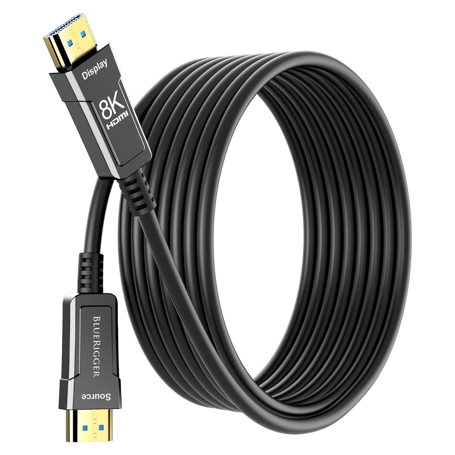 Cable HDMI de fibra óptica BlueRigger 25FT 8K 60Hz 48Gbps