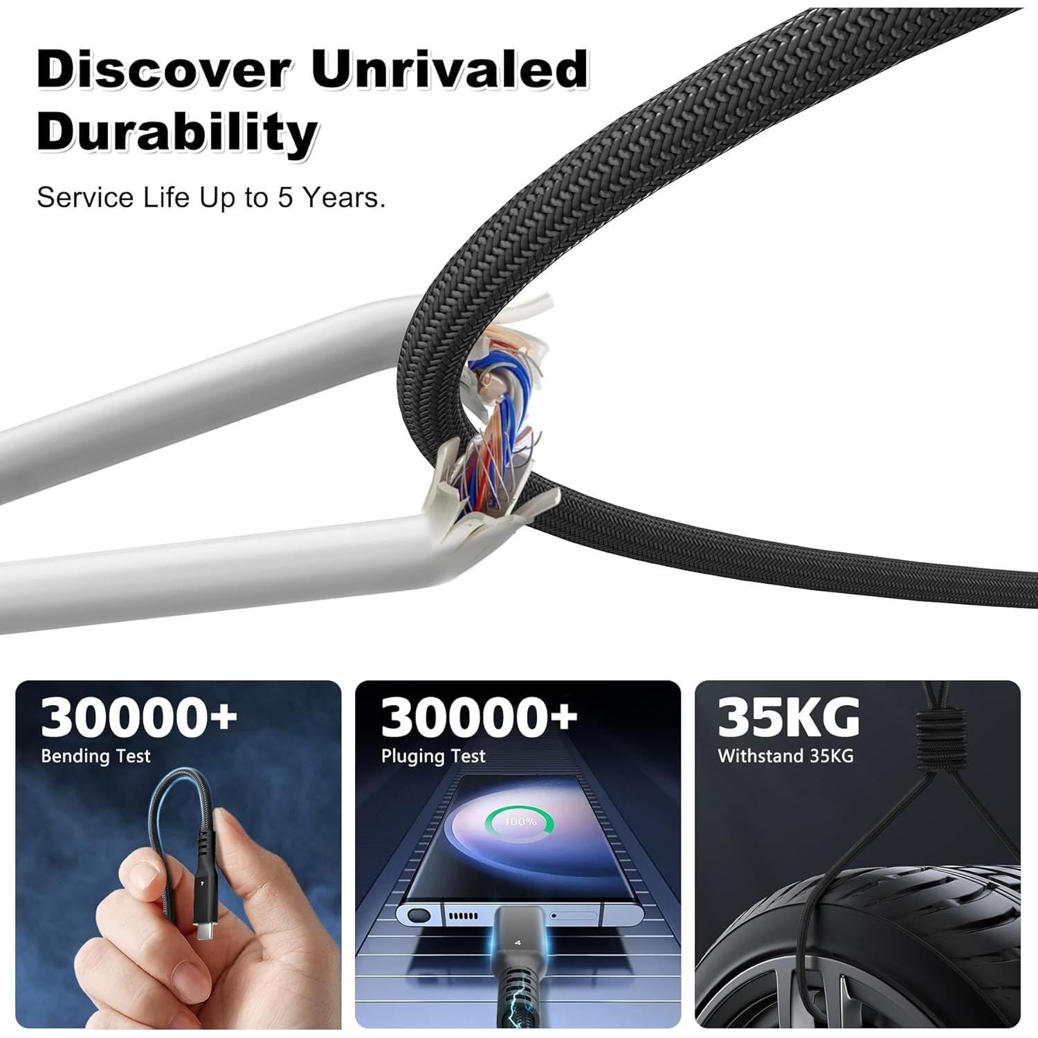 Cable Thunderbolt 4 HYairspy 1m 40Gbps USB-C 240W Carga Rápida