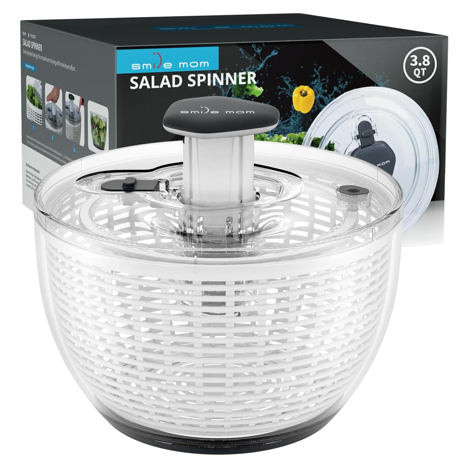 Centrifugadora de ensalada Sonrisa Mamá 3.8L blanca, fácil uso