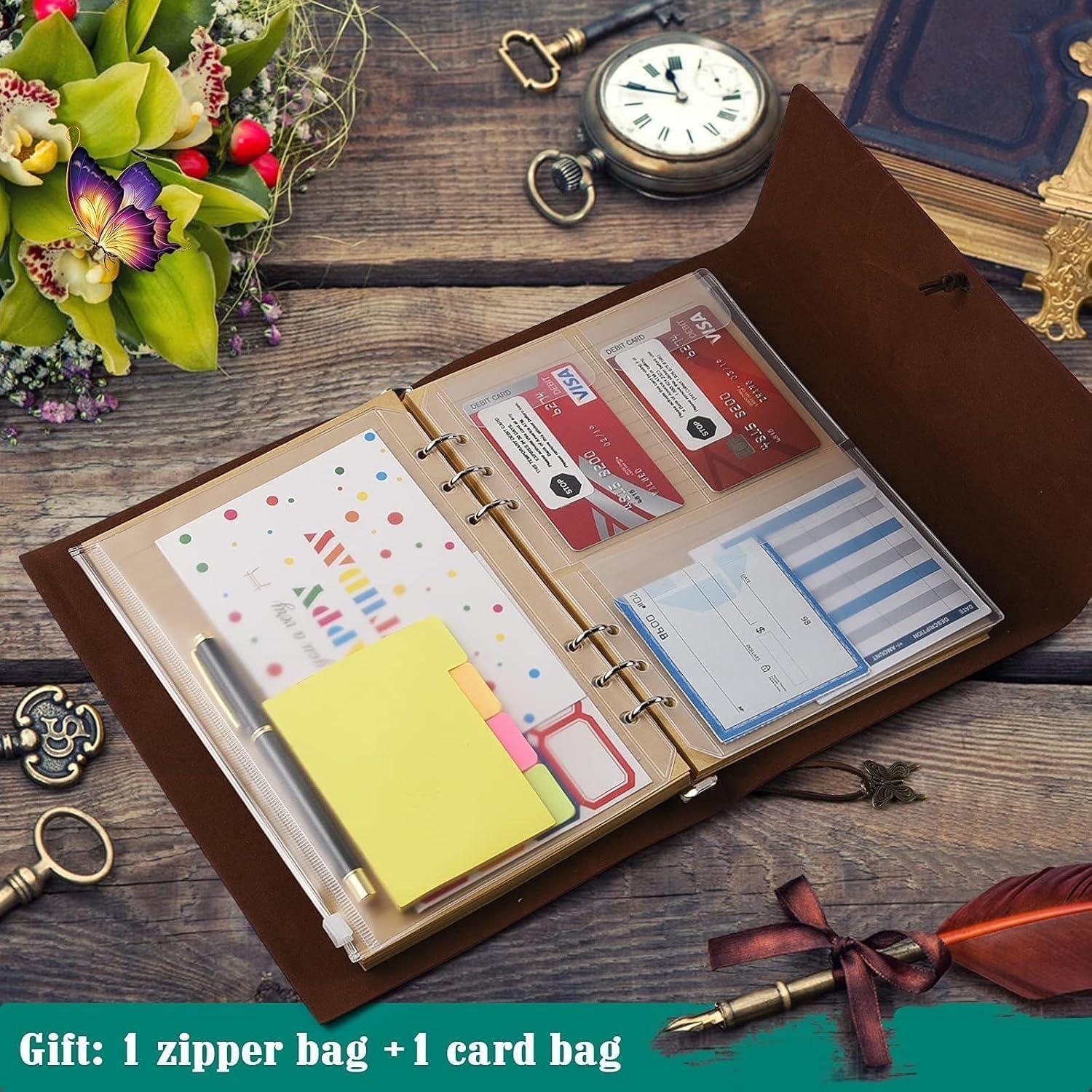 Cuaderno de Piel OMEYA A5 Azul Recargable con Bolsillos