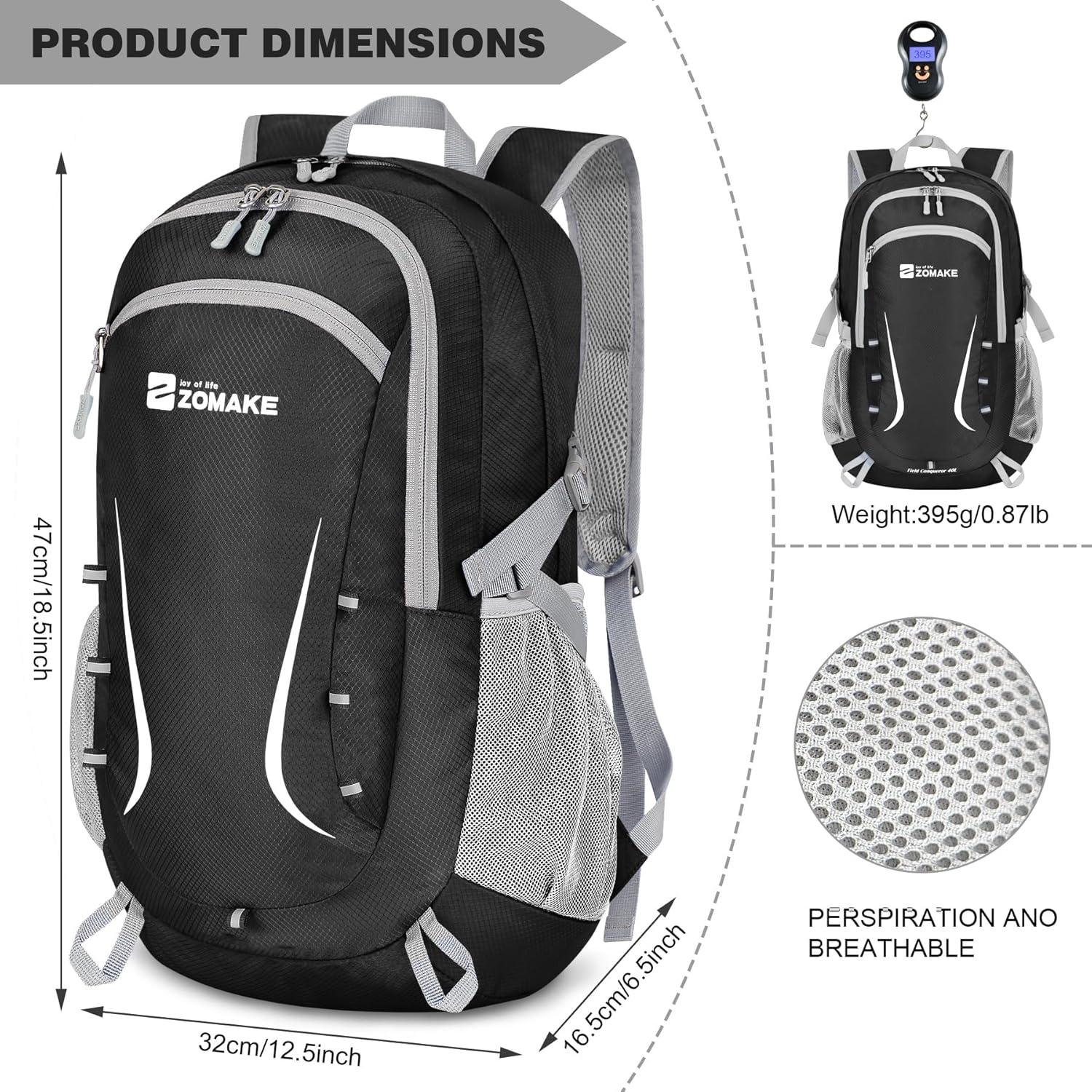 Mochila Plegable ZOMAKE 35L Resistente al Agua para Senderismo
