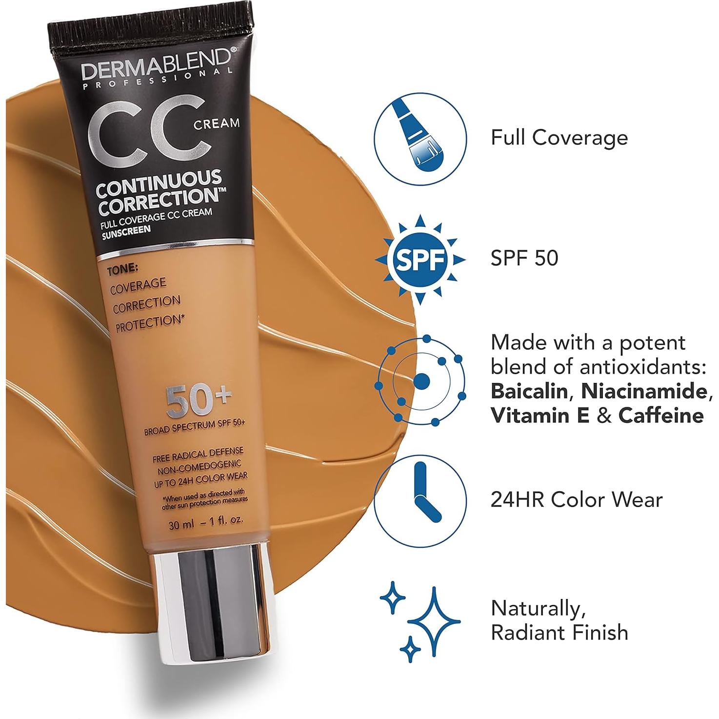 Dermablend CC Crema Base Tono 10N Claro SPF 50+ Cobertura Completa