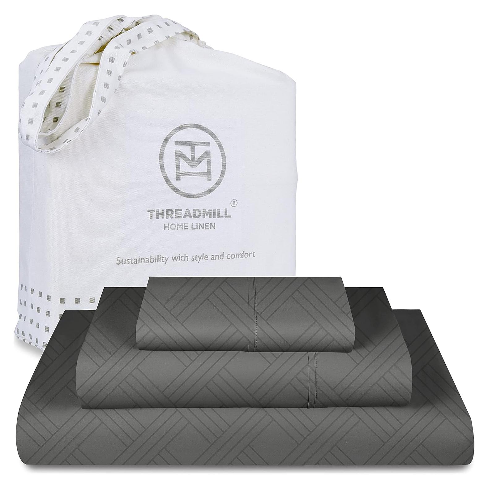 Juego de Sábanas Twin Threadmill 800 Hilos Jacquard Algodón