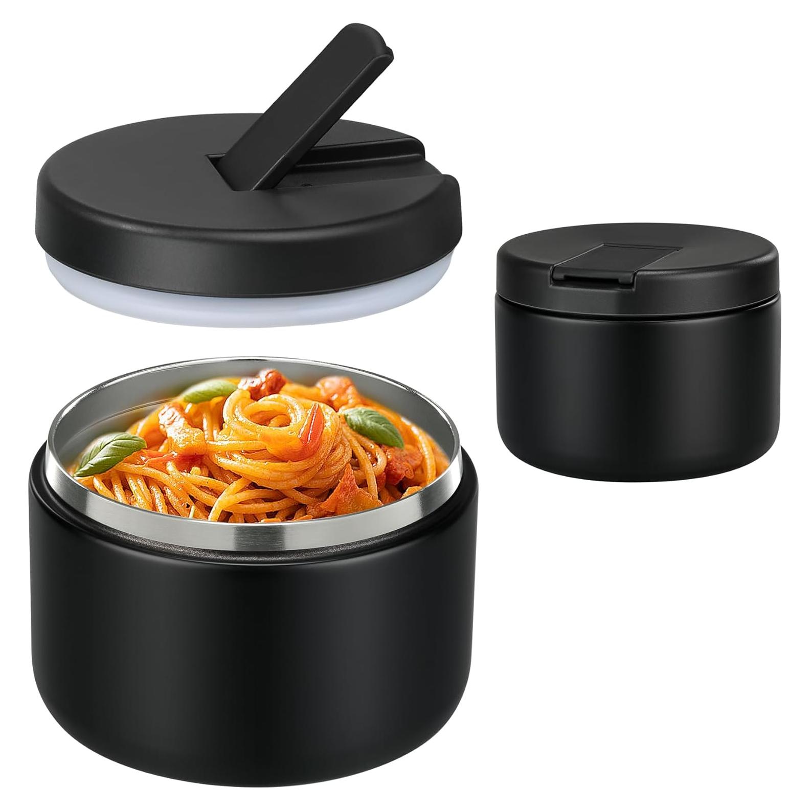 Tarro de Comida Aislado Pawtong 350ml Negro a Prueba de Fugas