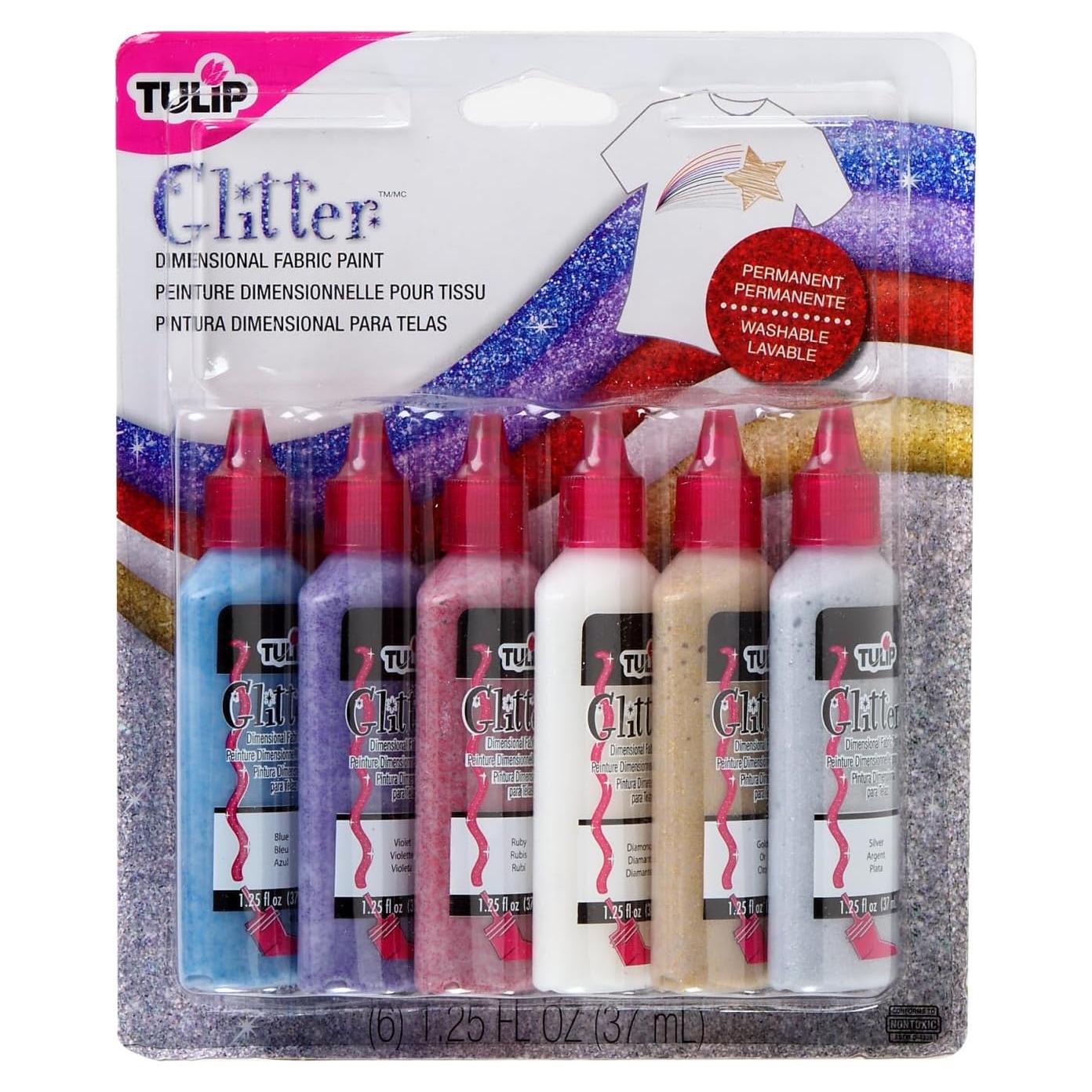 Pintura Dimensional Tulip 6 Colores Brillantes 37 ml Tela