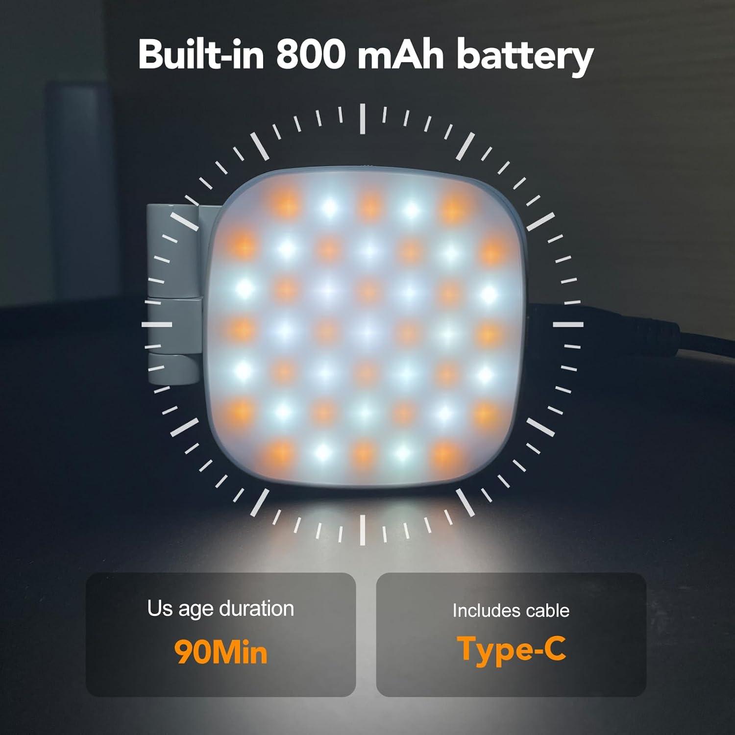 Luz de Selfie Magnética Nagnahz M27 con Espejo LED Plegable