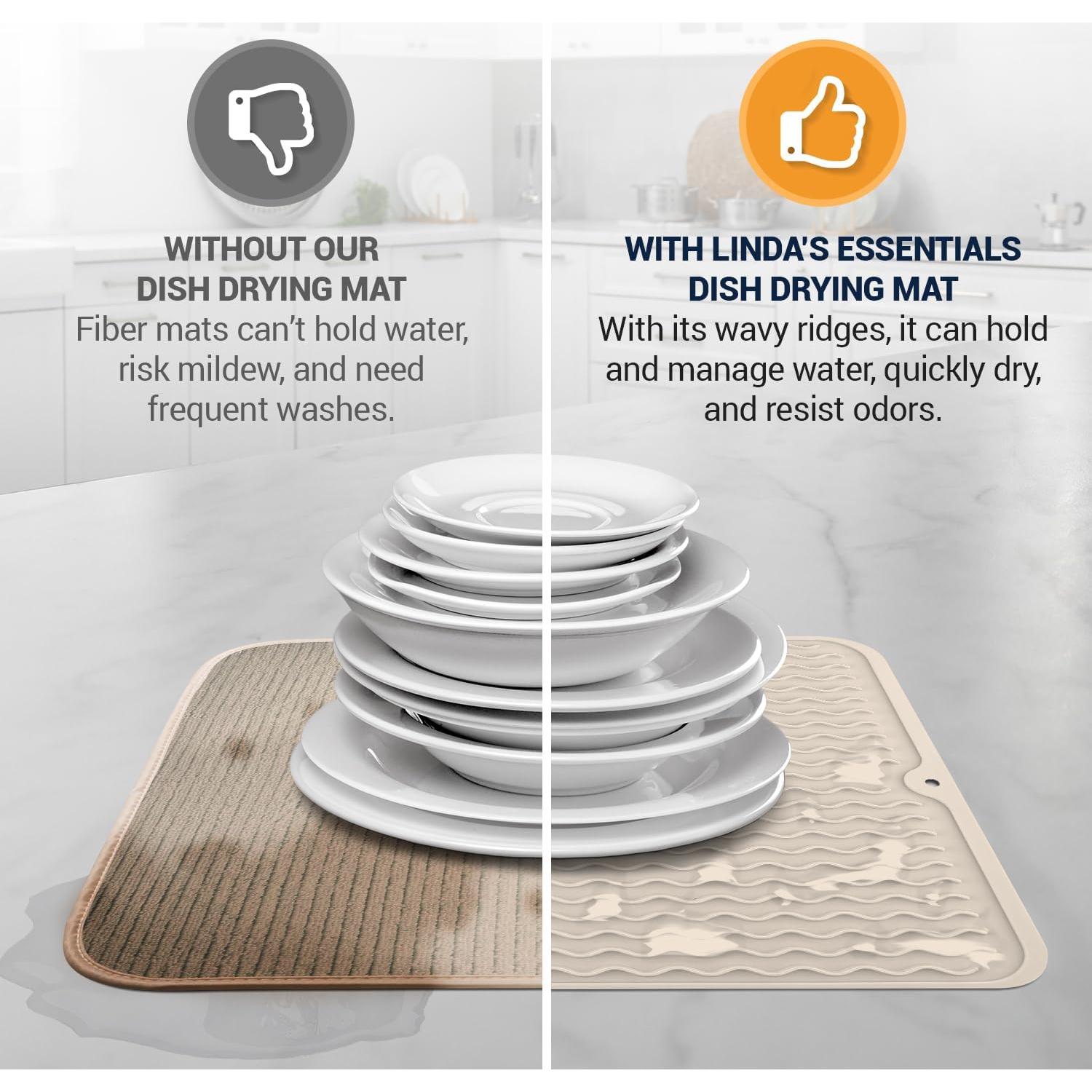 Alfombrilla de Secado de Platos Silicona Linda's Essentials 40.6x30.5cm