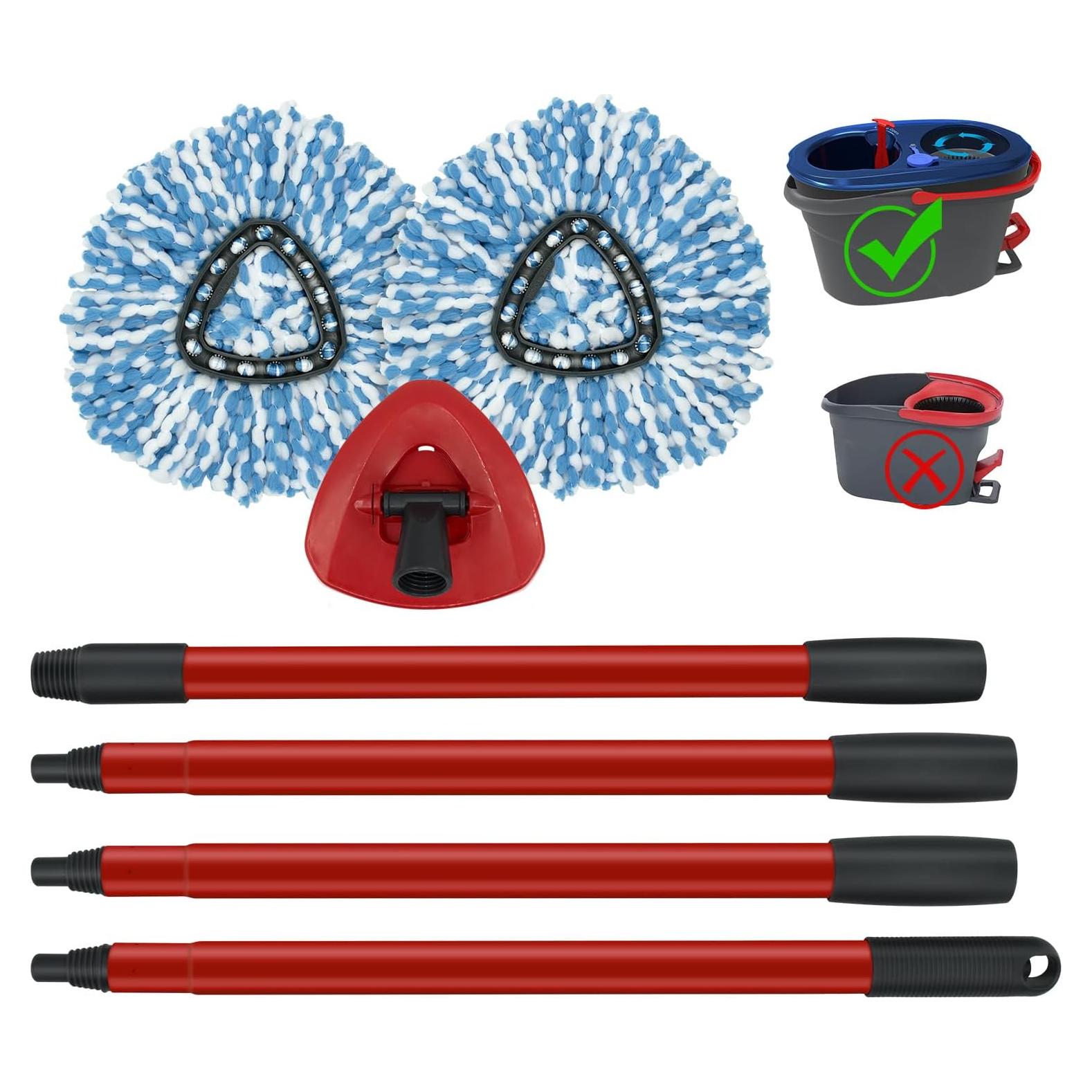 Paquete de 2 Cabezas de Repuesto y Mango Oceda 76-147 cm