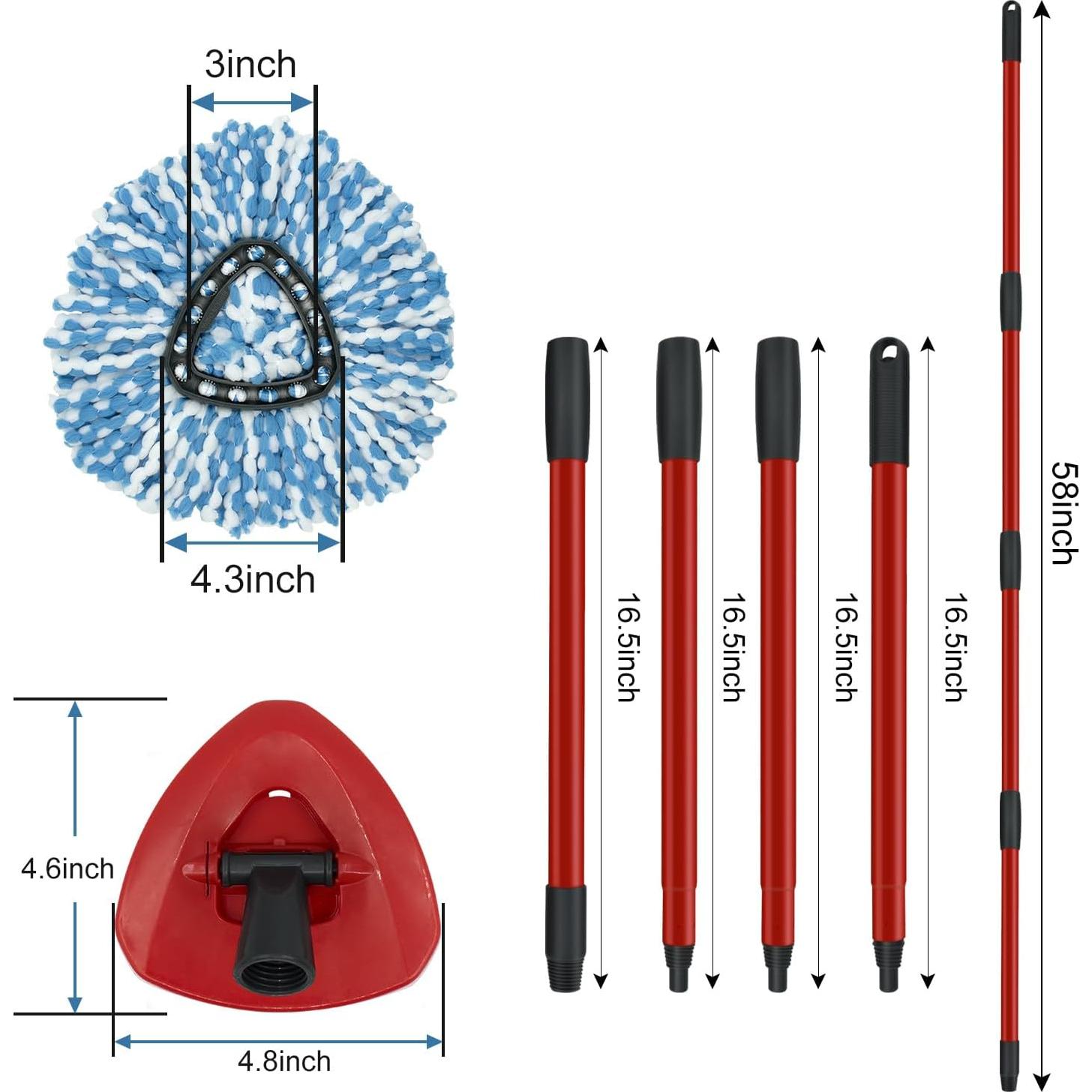 Paquete de 2 Cabezas de Repuesto y Mango Oceda 76-147 cm
