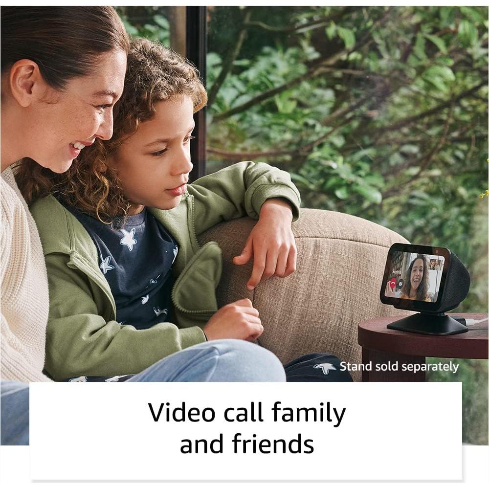 Like-New Amazon Echo Show 5 (newest model), Smart display with 2x the bass and clearer sound, Charcoal