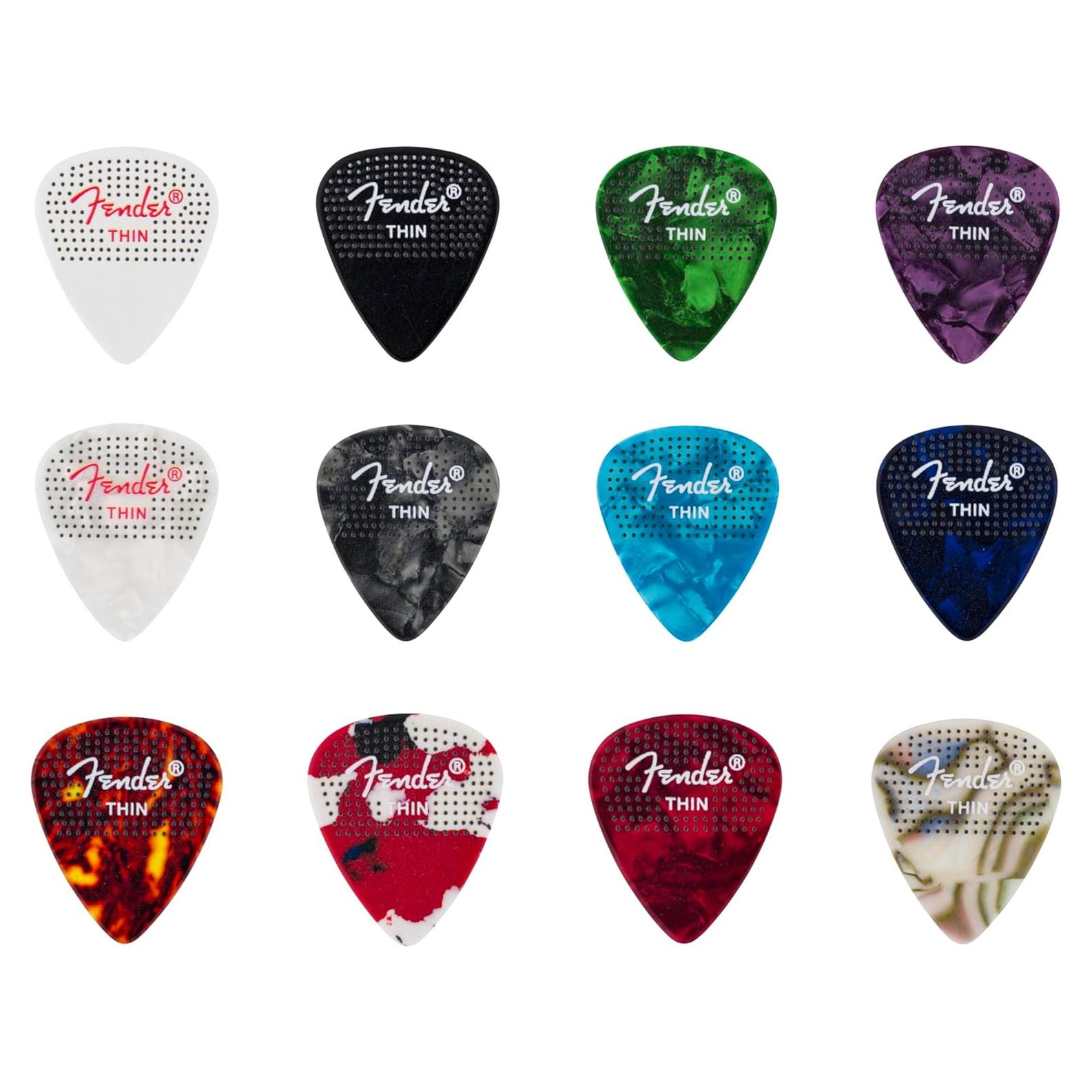 Púas de guitarra celuloide Fender 351 mediana paquete 12