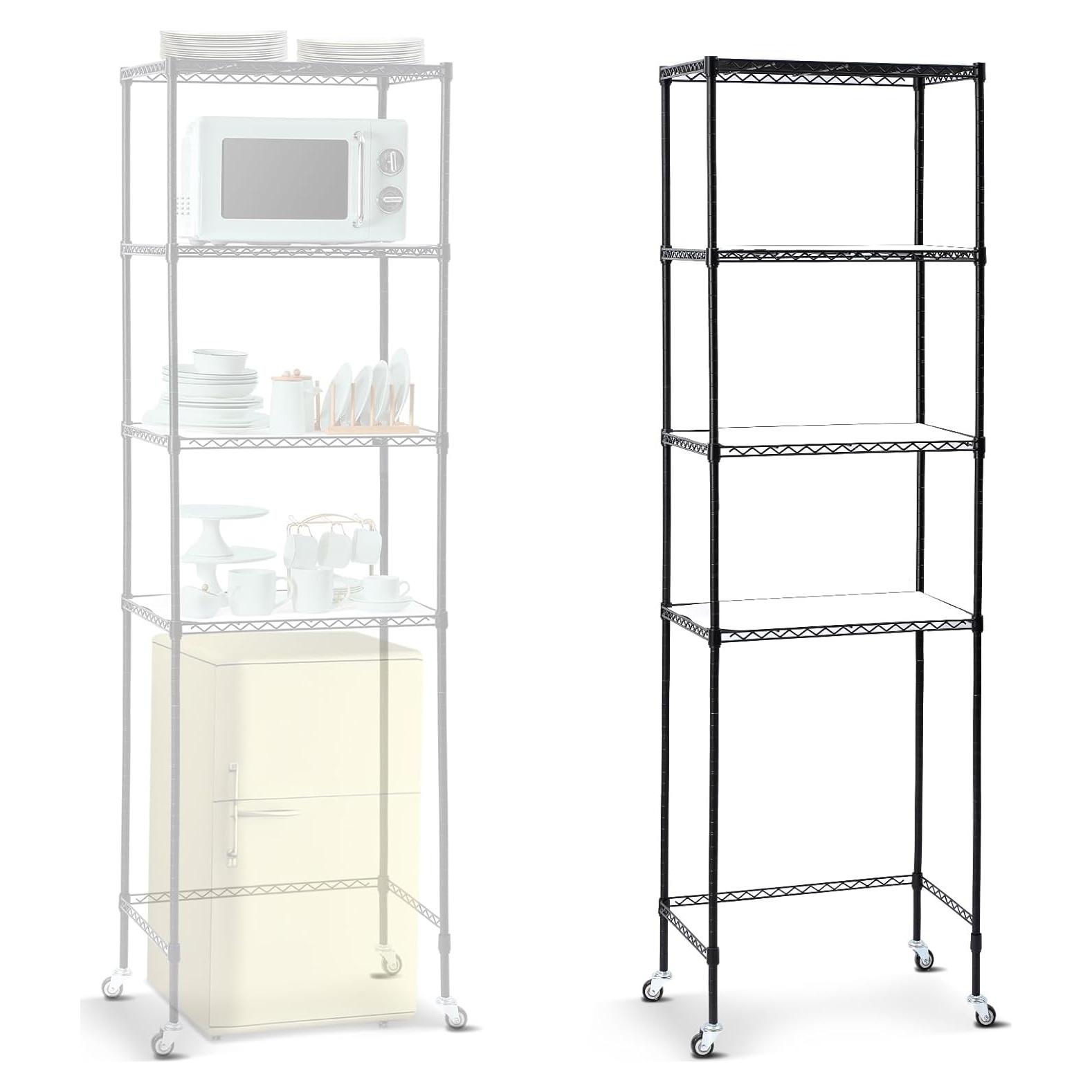 Estante para Mini Nevera Huwena SHY1388 4 Niveles Ajustable Negro