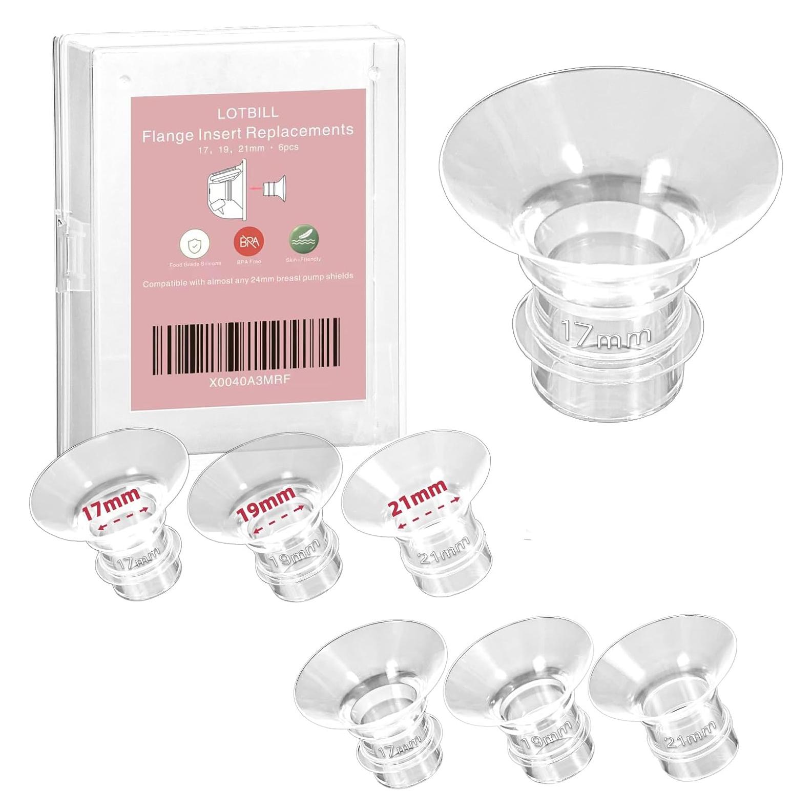 Insertos de Brida 17/19/21mm 6PCS LOTBILL para Extractor de Leche